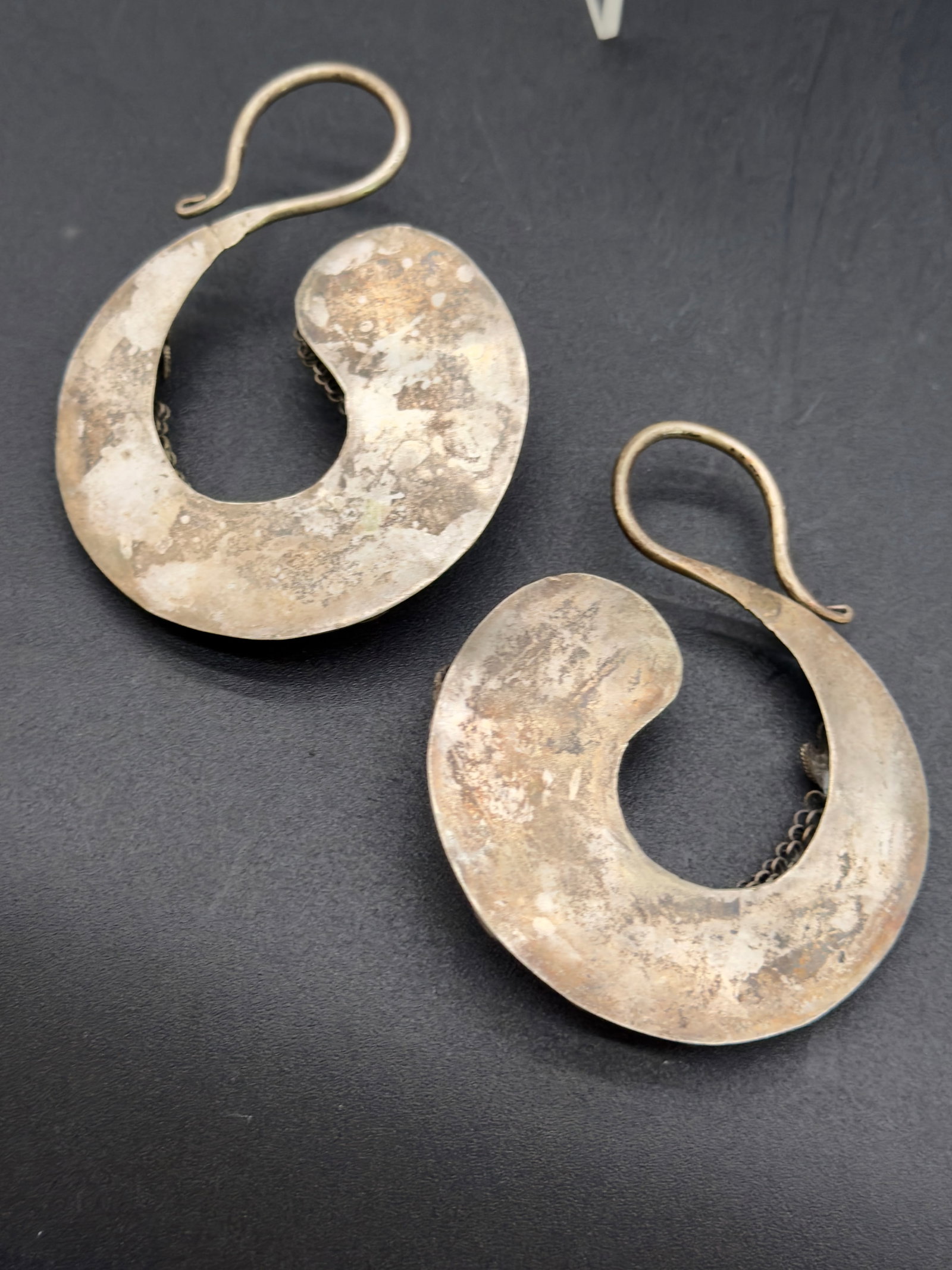 Vintage Miao Tribal Silver Dragon Earrings. Asian Tribal Jewelry, A Pair - 7