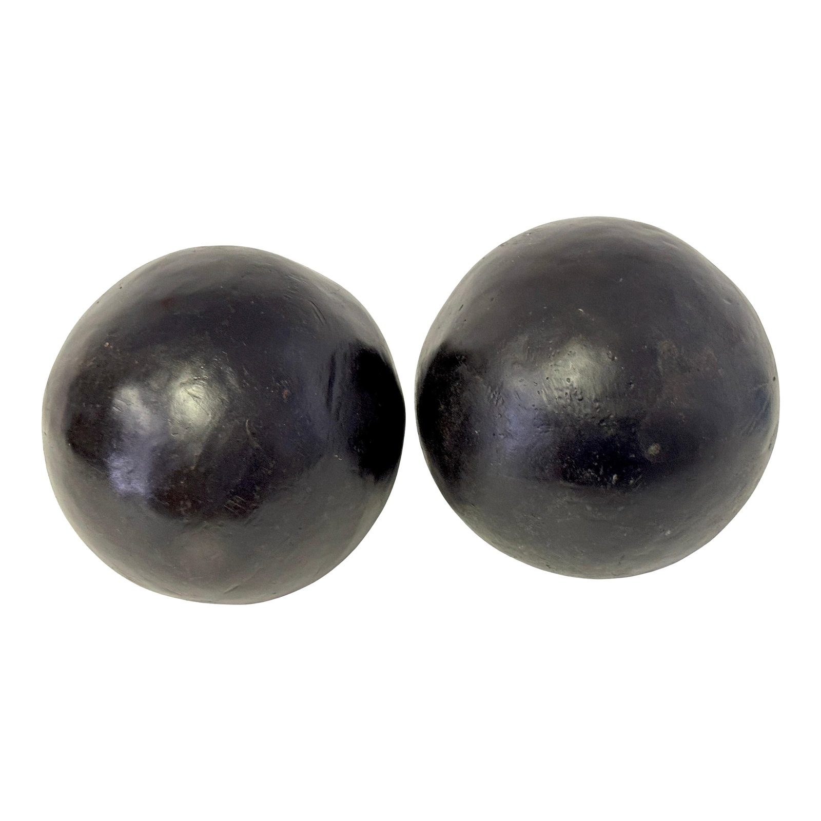 Pair of Modern Artisan Bronze Garden 8" Balls/Spheres, Late 20th Century: Pair of Modern Artisan Bronze 8" Garden Balls/Spheres, Late 20th Century A sculptural pair of hand-crafted bronze spheres, each measuring 8 inches in diameter and weighing approximately 14 pounds.