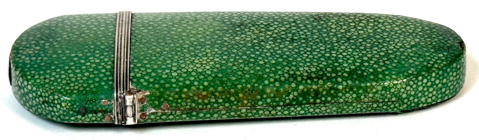 18th Century Green Shagreen and Silver Eyeglass Case with Monogram - 9