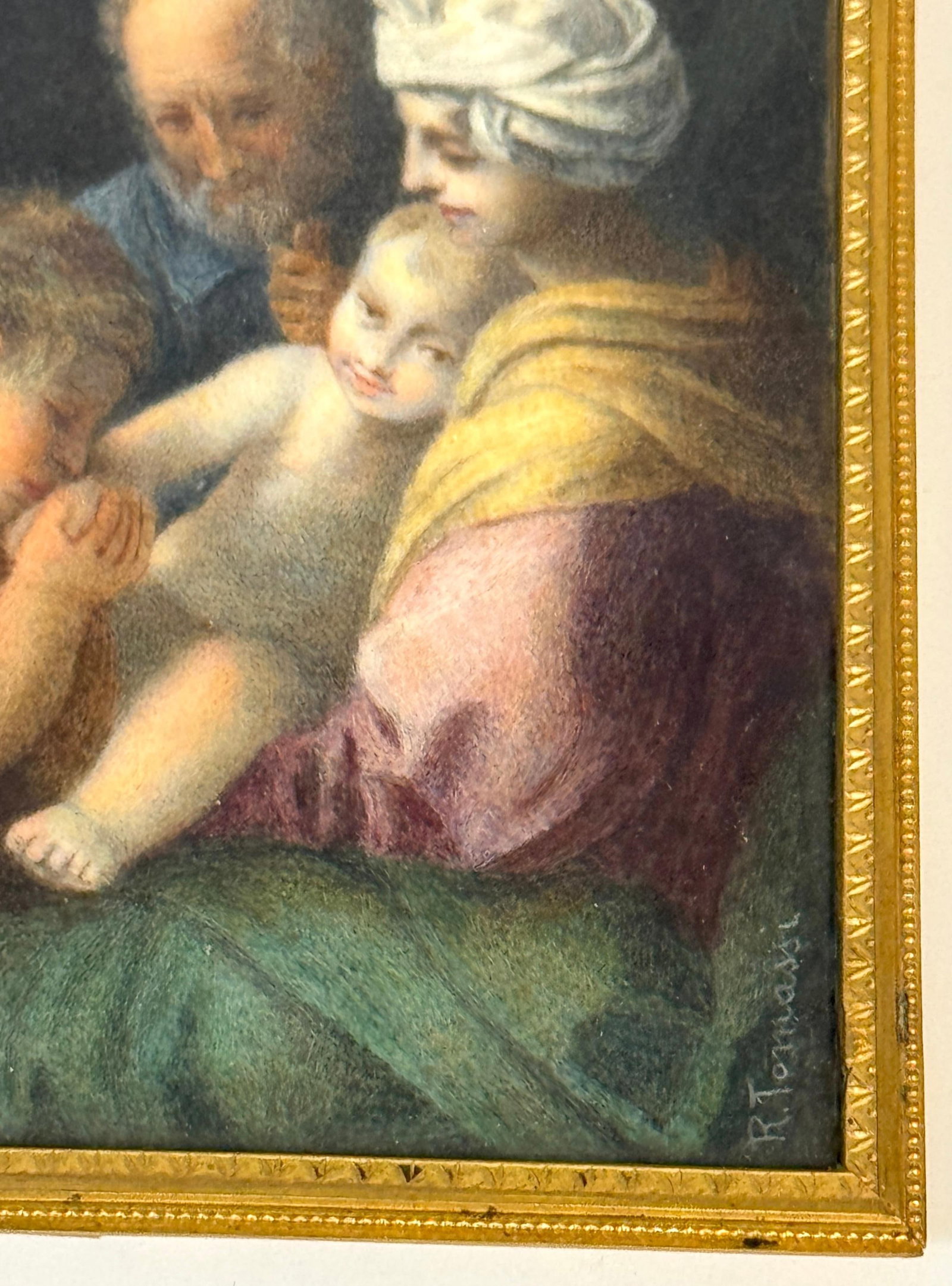 Italian Grand Tour Miniature of the Holy Family, Signed R. Tomassi, Rome, 19th C - 15