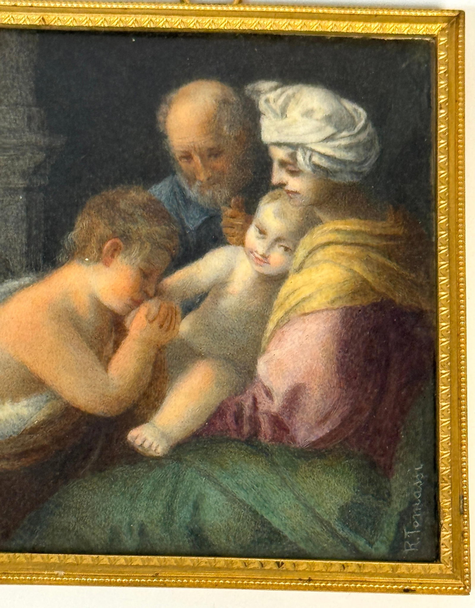 Italian Grand Tour Miniature of the Holy Family, Signed R. Tomassi, Rome, 19th C - 5