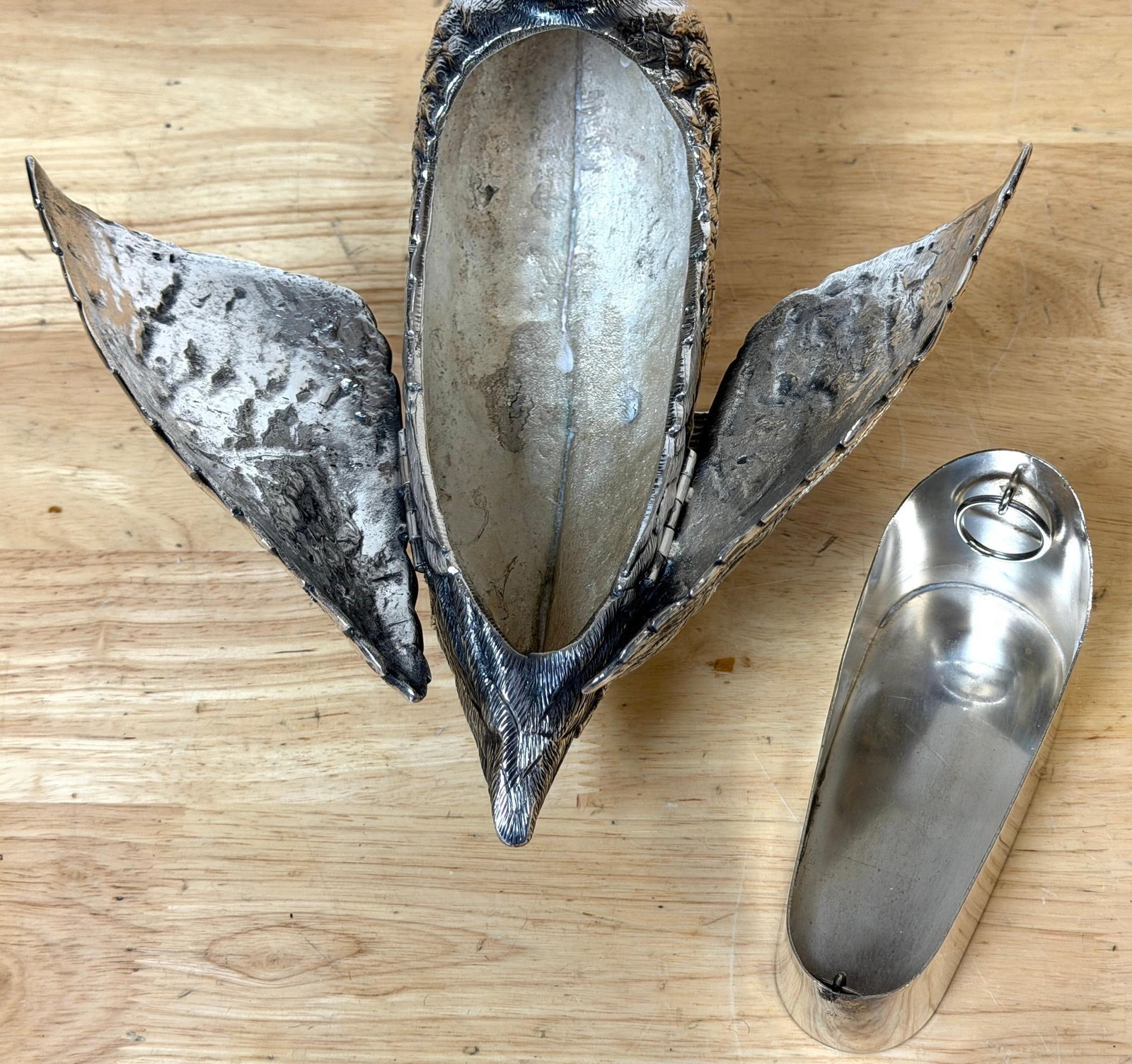Articulated Silver-Plated Bronze Swan Box-/ Bonbonnière or Cache Pot - 14