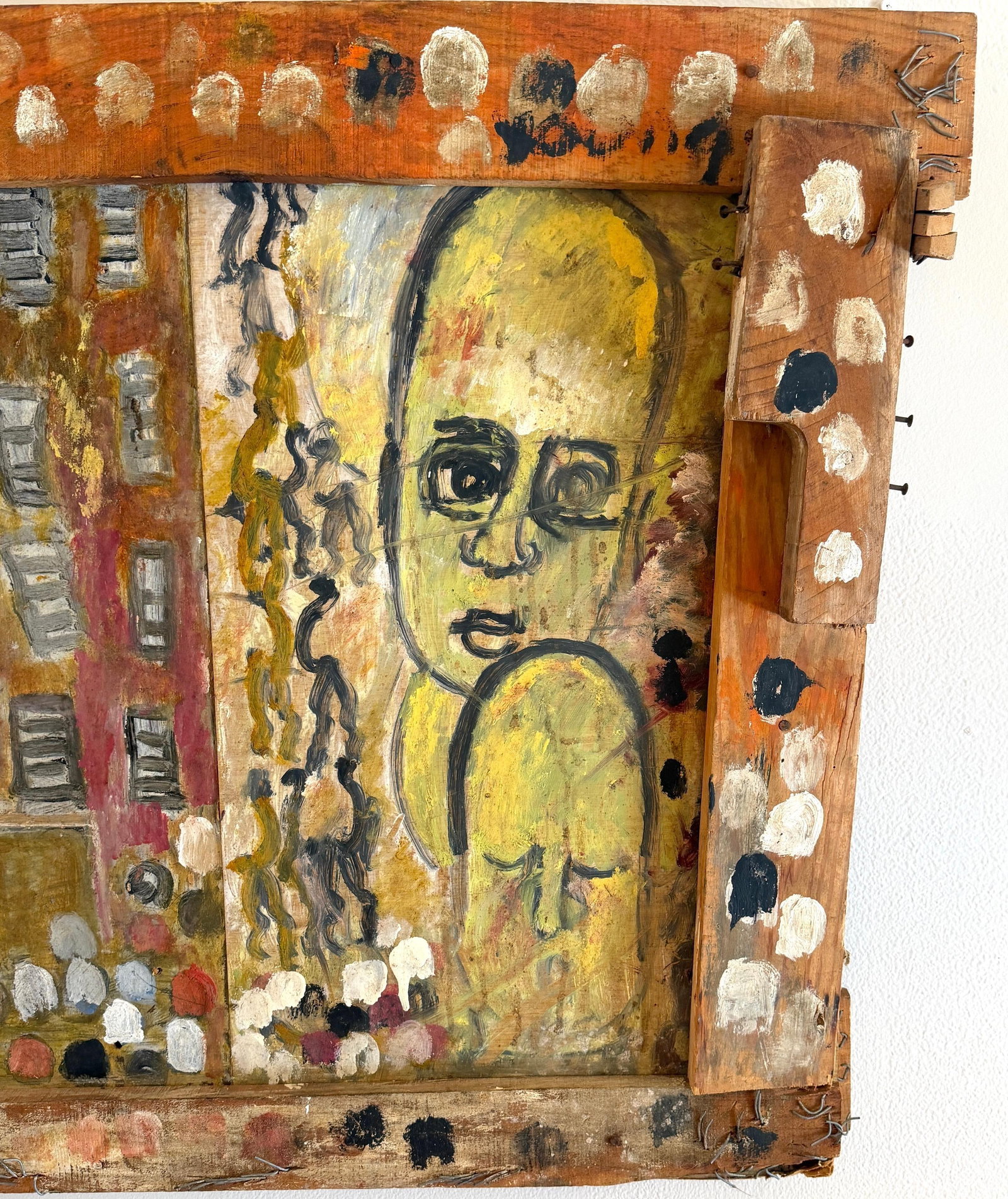 Purvis Young "” Procession and Witness (Angels and Mourning), Mixed-Media Diptych - 11