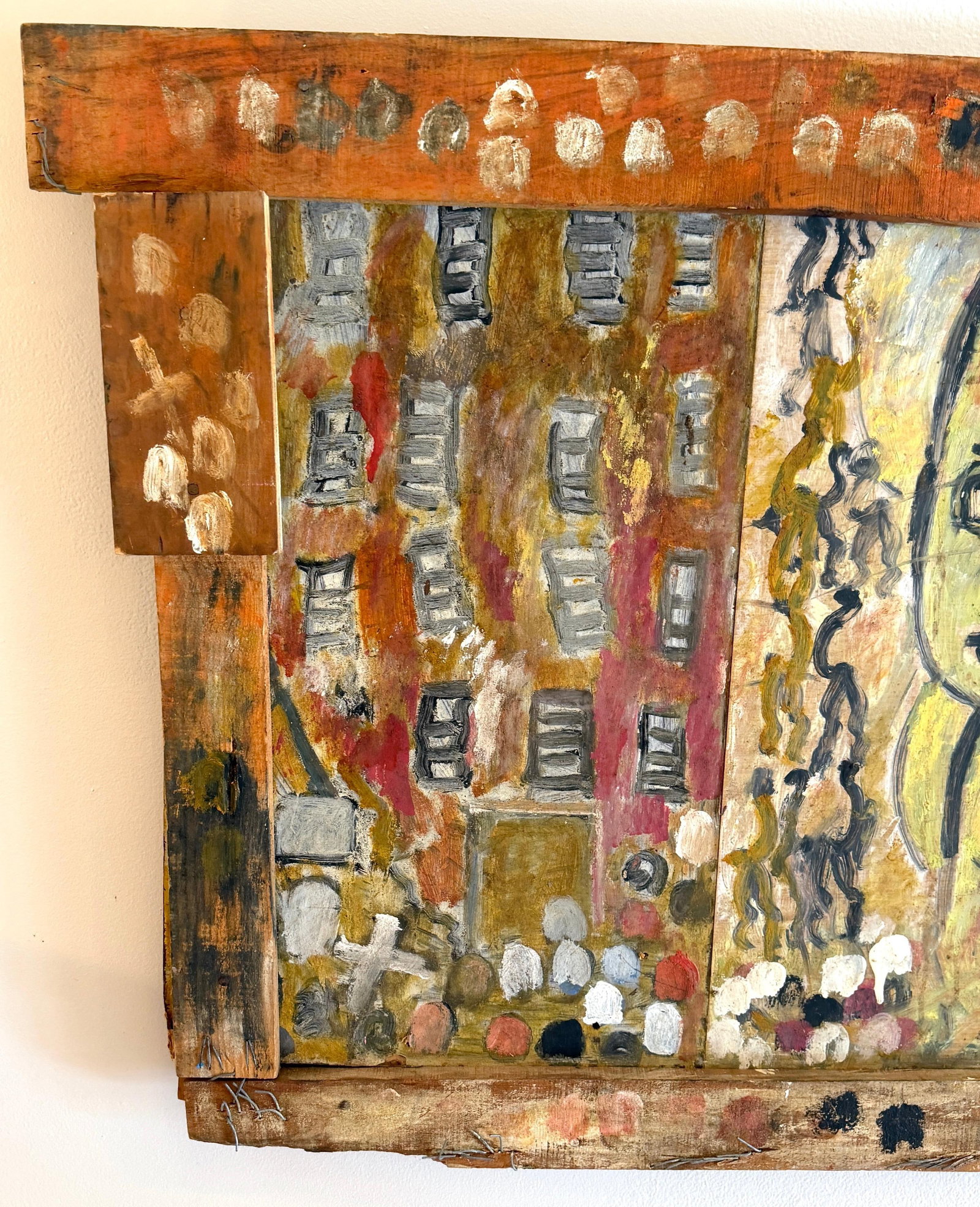 Purvis Young "” Procession and Witness (Angels and Mourning), Mixed-Media Diptych - 12