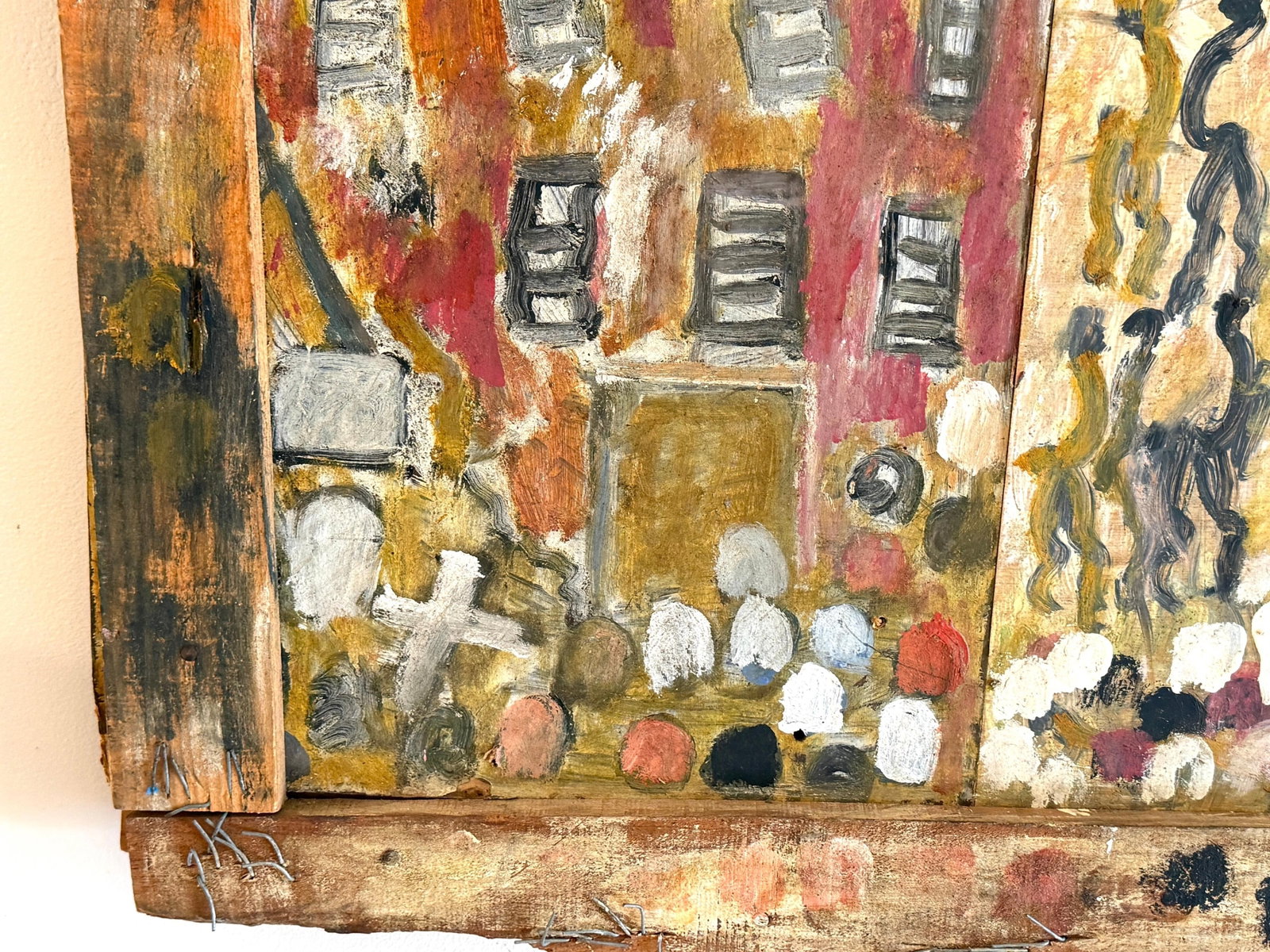 Purvis Young "” Procession and Witness (Angels and Mourning), Mixed-Media Diptych - 13