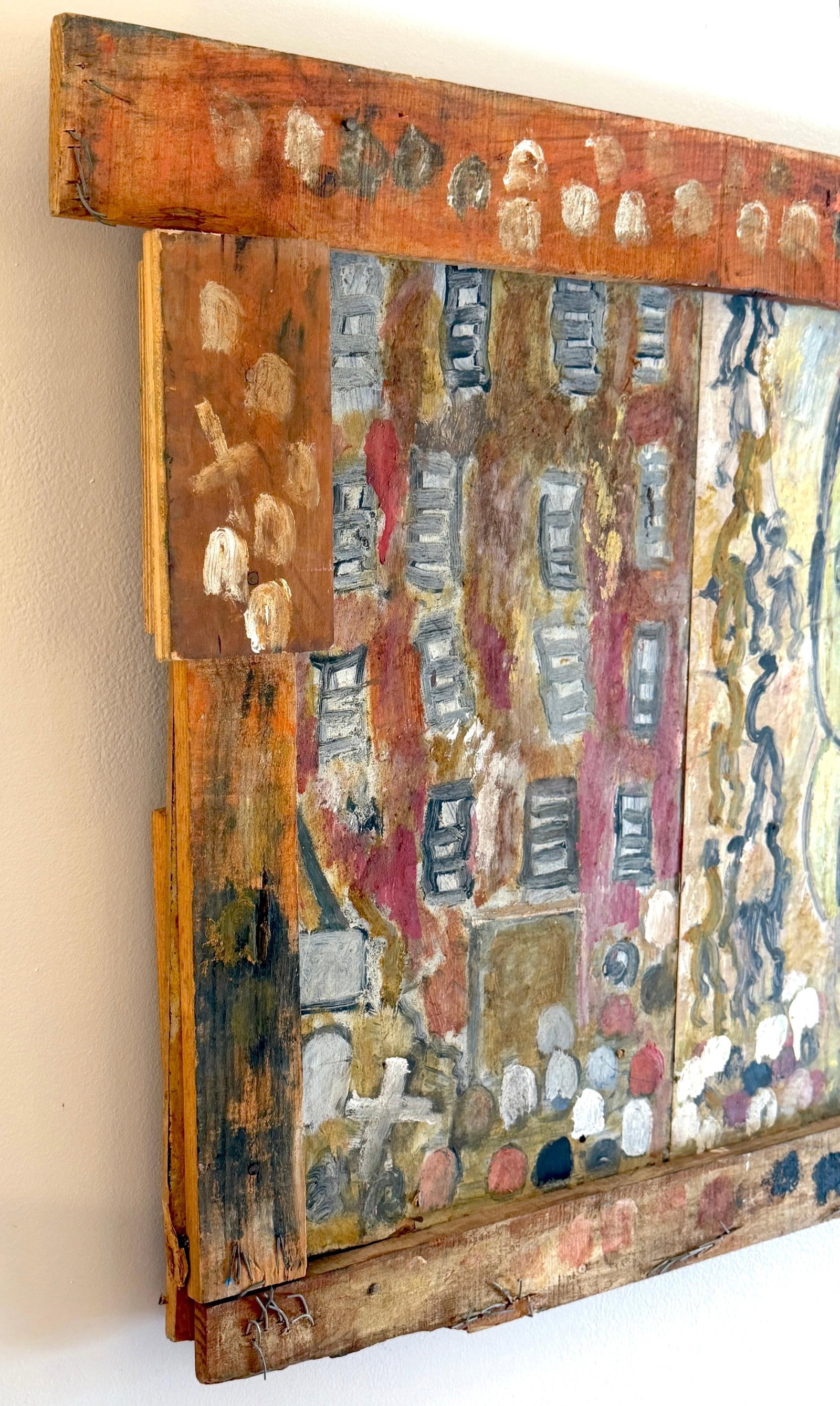 Purvis Young "” Procession and Witness (Angels and Mourning), Mixed-Media Diptych - 5