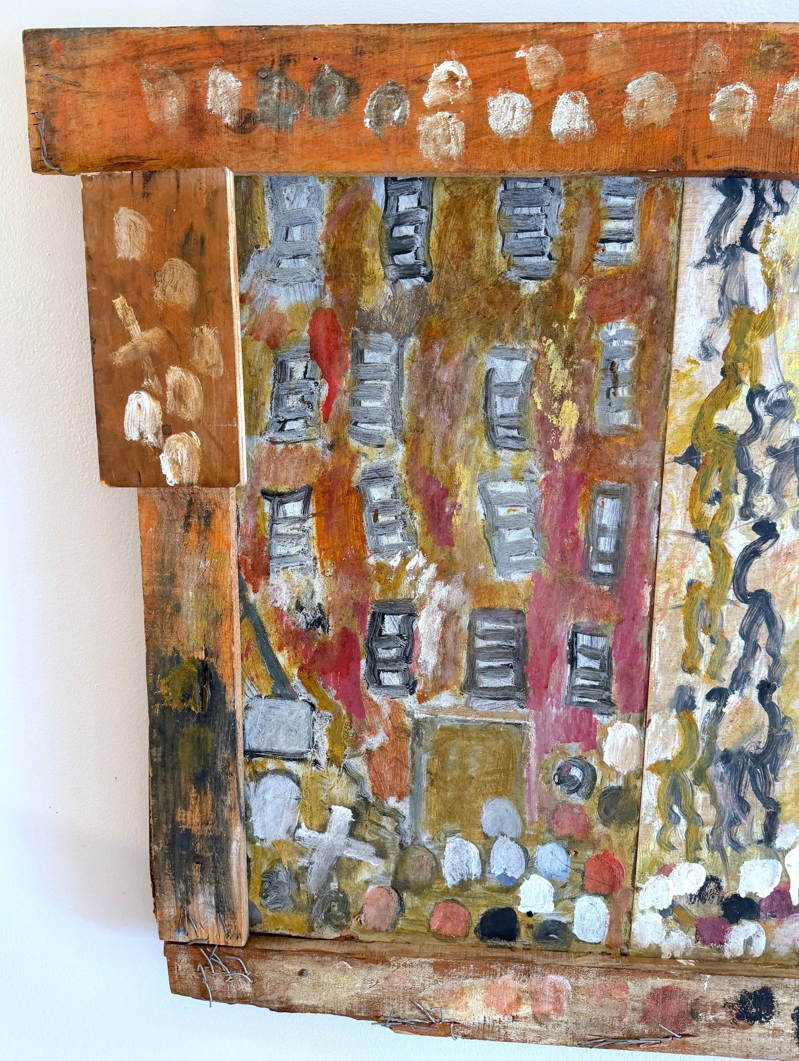 Purvis Young "” Procession and Witness (Angels and Mourning), Mixed-Media Diptych - 7