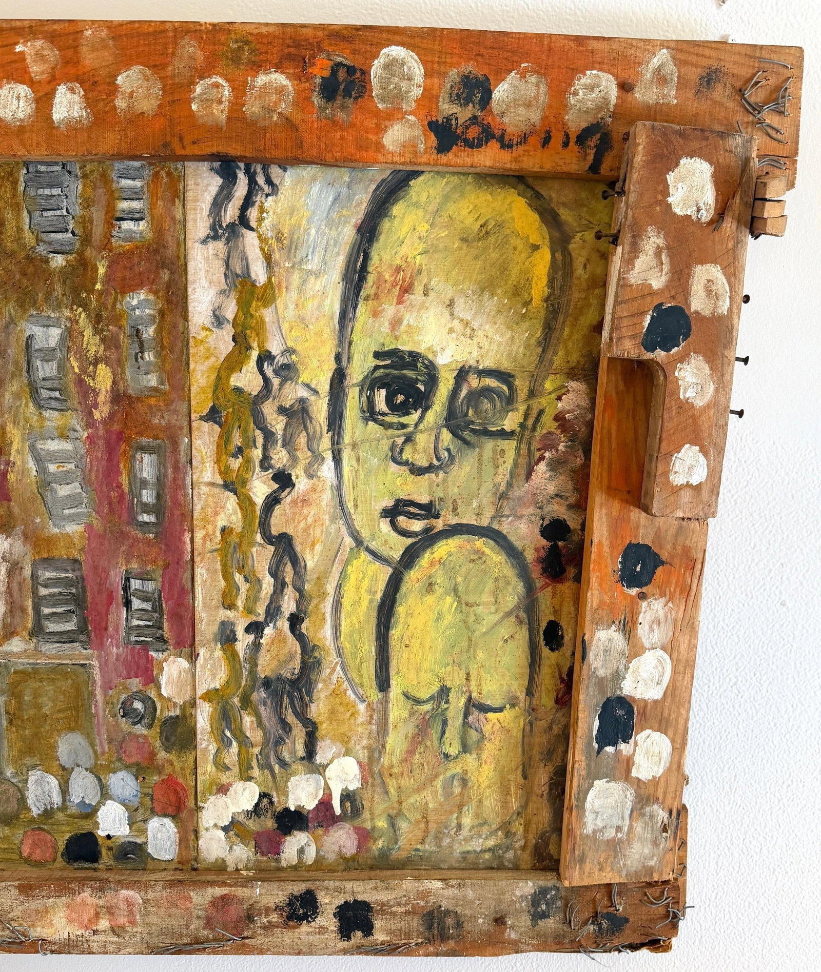 Purvis Young "” Procession and Witness (Angels and Mourning), Mixed-Media Diptych - 8