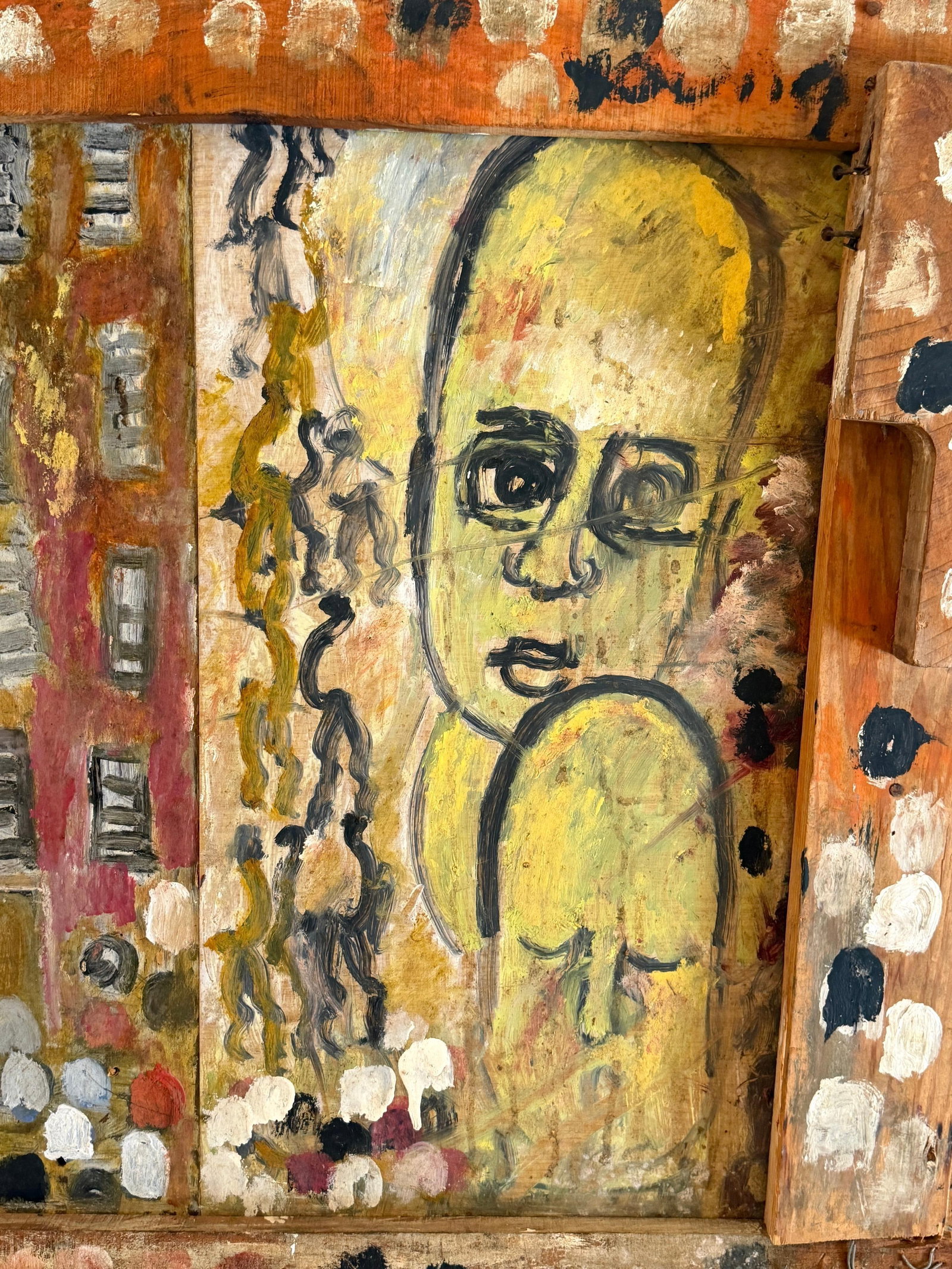 Purvis Young "” Procession and Witness (Angels and Mourning), Mixed-Media Diptych - 9