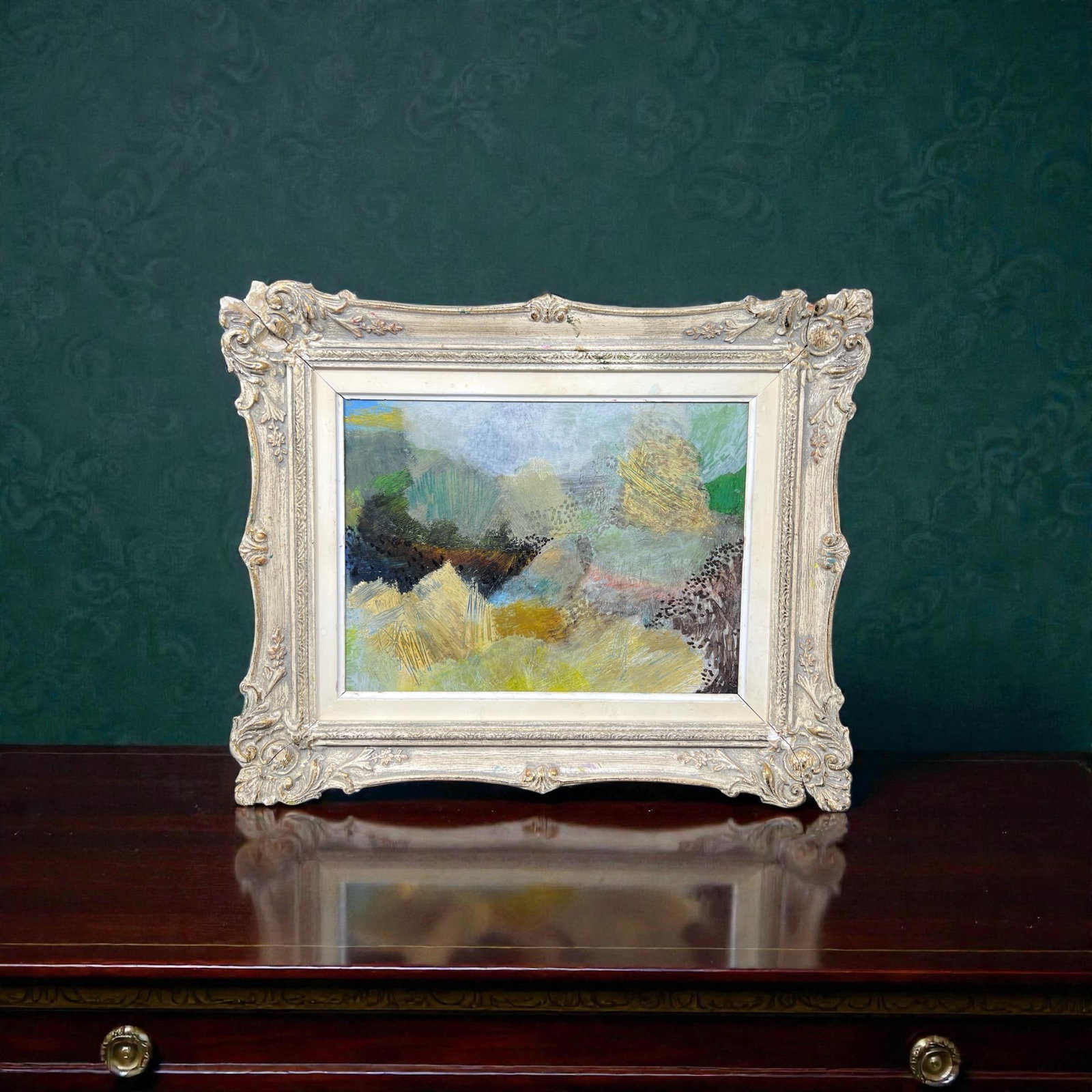 Mid-Century European Impressionist Landscape Oil Painting in Antique Dutch Frame - 2