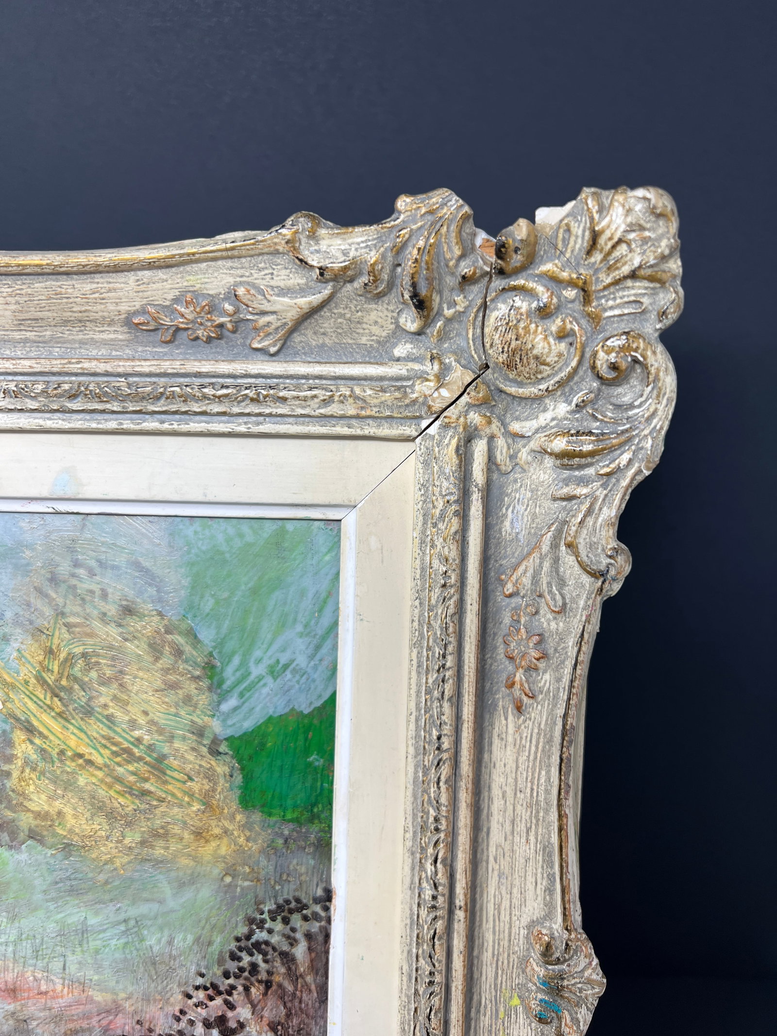 Mid-Century European Impressionist Landscape Oil Painting in Antique Dutch Frame - 4