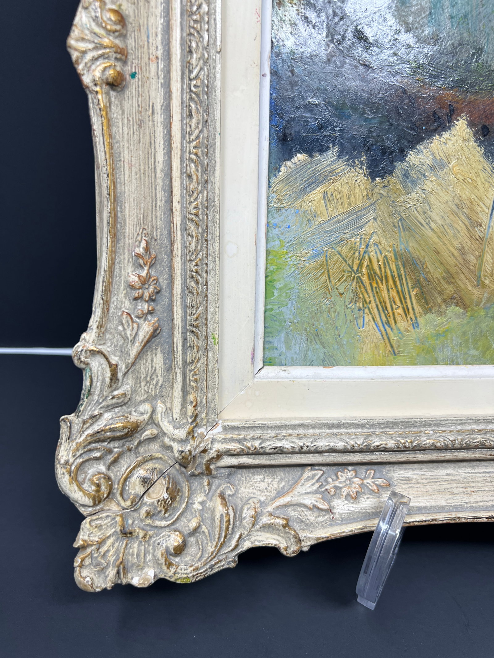 Mid-Century European Impressionist Landscape Oil Painting in Antique Dutch Frame - 6