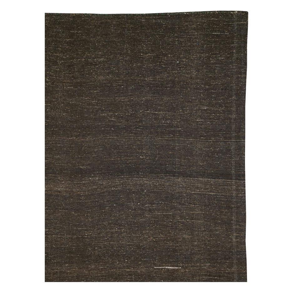 Galerie Shabab Collection Mid-20th Century Handmade Turkish Tribal Flat-Weave Accent Rug in Brown - 3