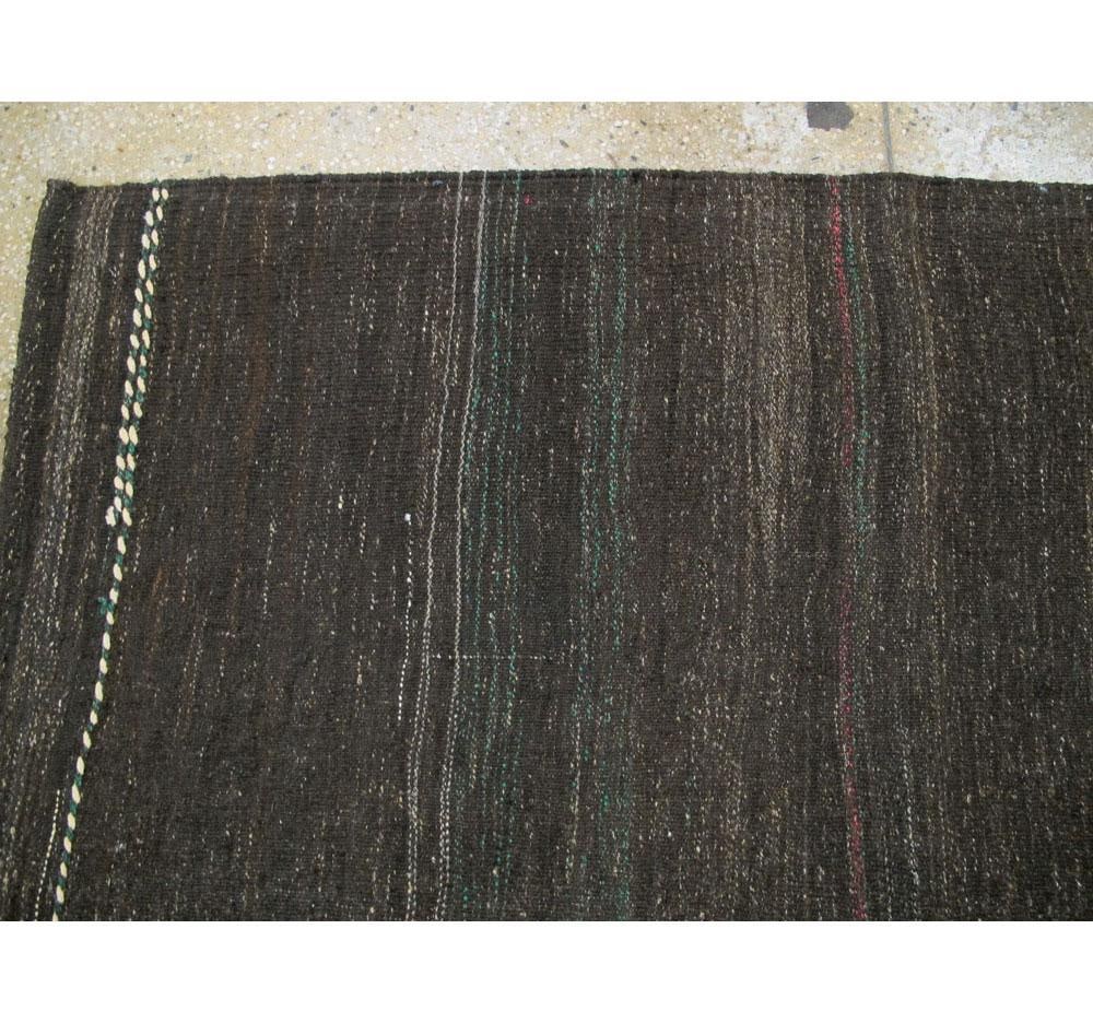 Galerie Shabab Collection Mid-20th Century Handmade Turkish Tribal Flat-Weave Accent Rug in Brown - 8