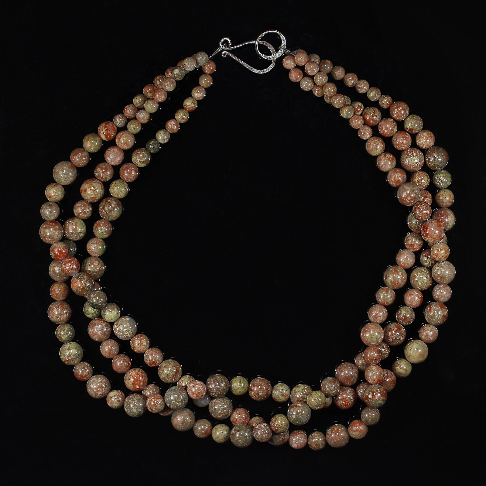 Ajd 19 Inch Mayflower Jasper 3 Stand Necklace - 4