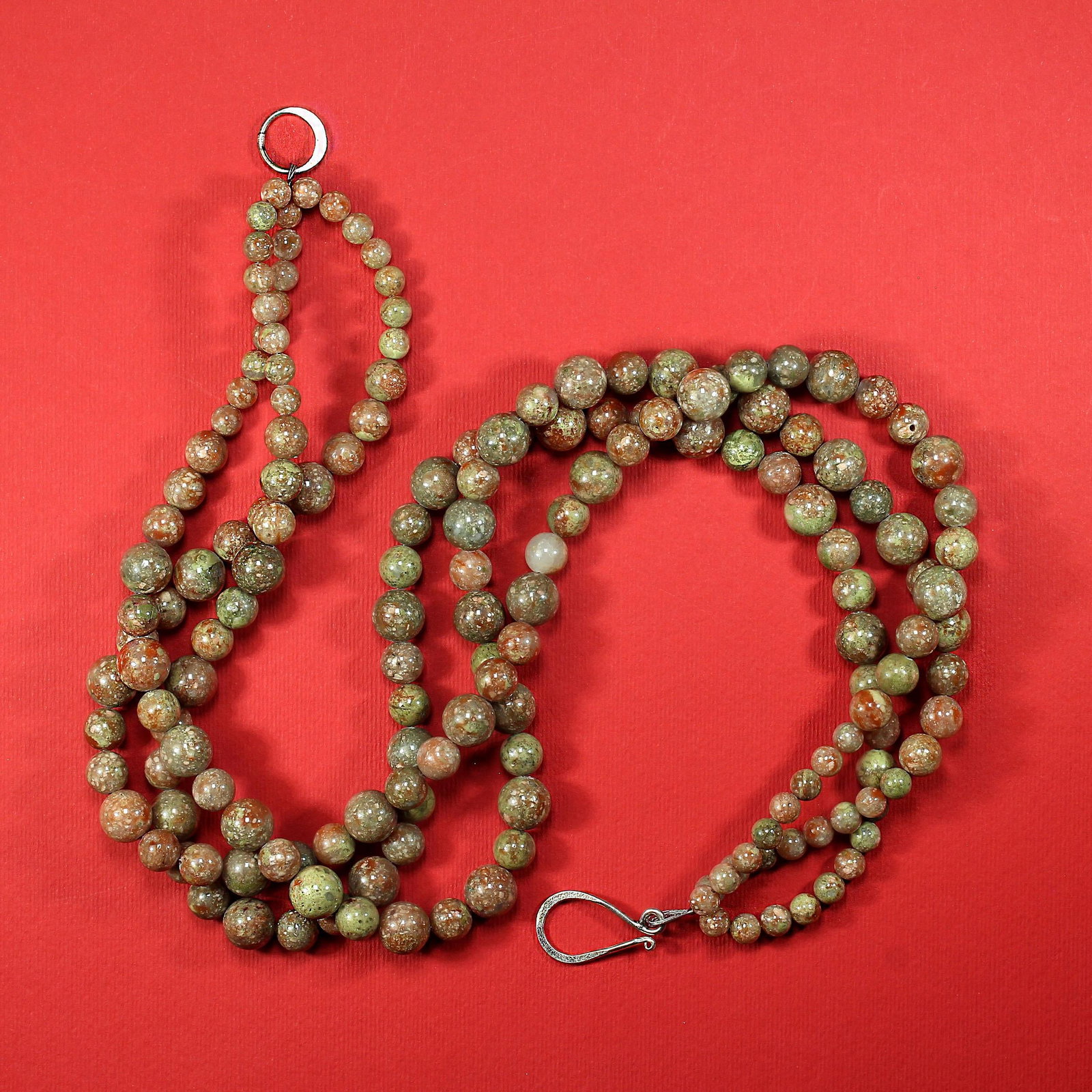 Ajd 19 Inch Mayflower Jasper 3 Stand Necklace - 5
