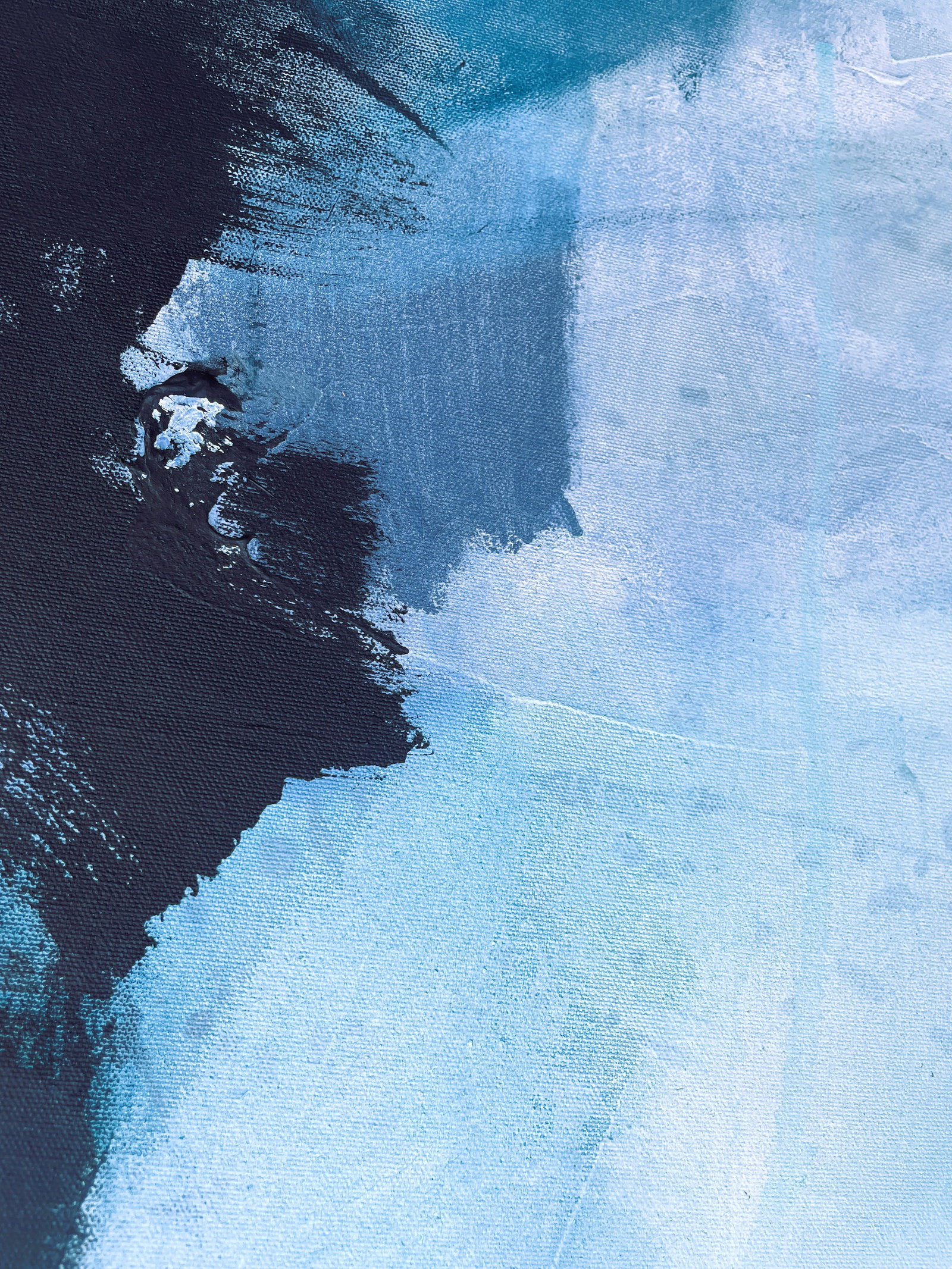 I Lose Myself Lyrical Abstract Painting in Moody Blues & Earthy Greens by Stacey Warnix - 7