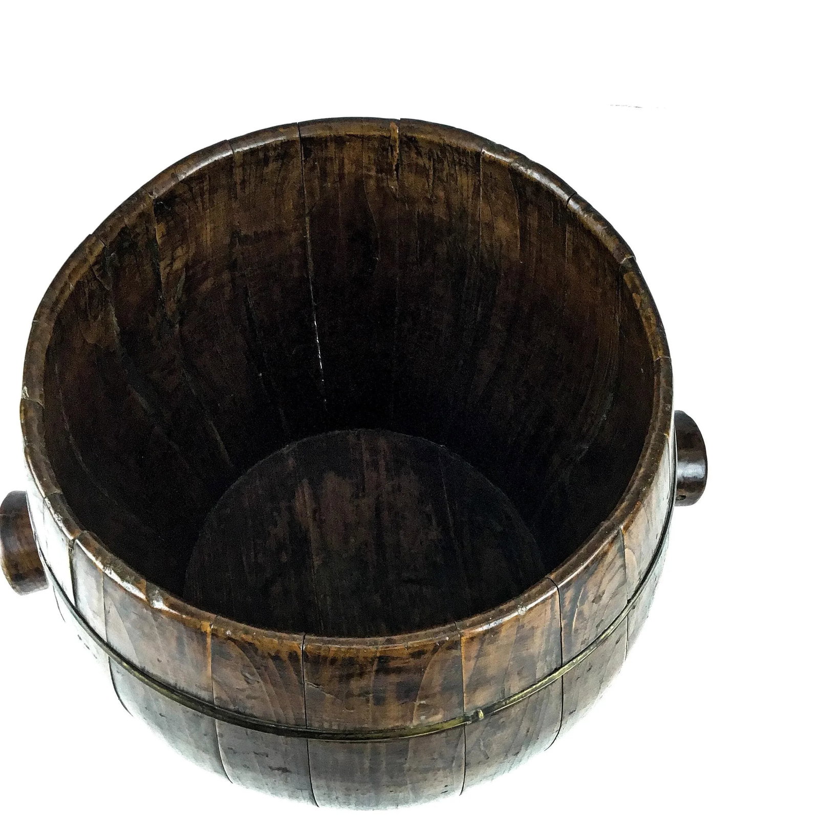 Antique Chinese Wood Rice Container Planter - 6
