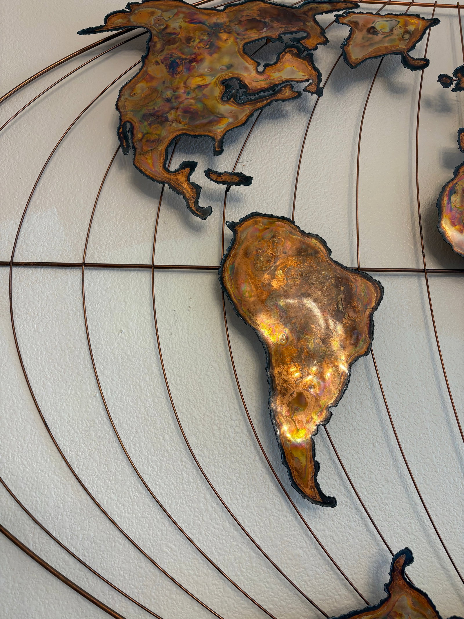 Mercator Vintage Brass Wall Map - 3