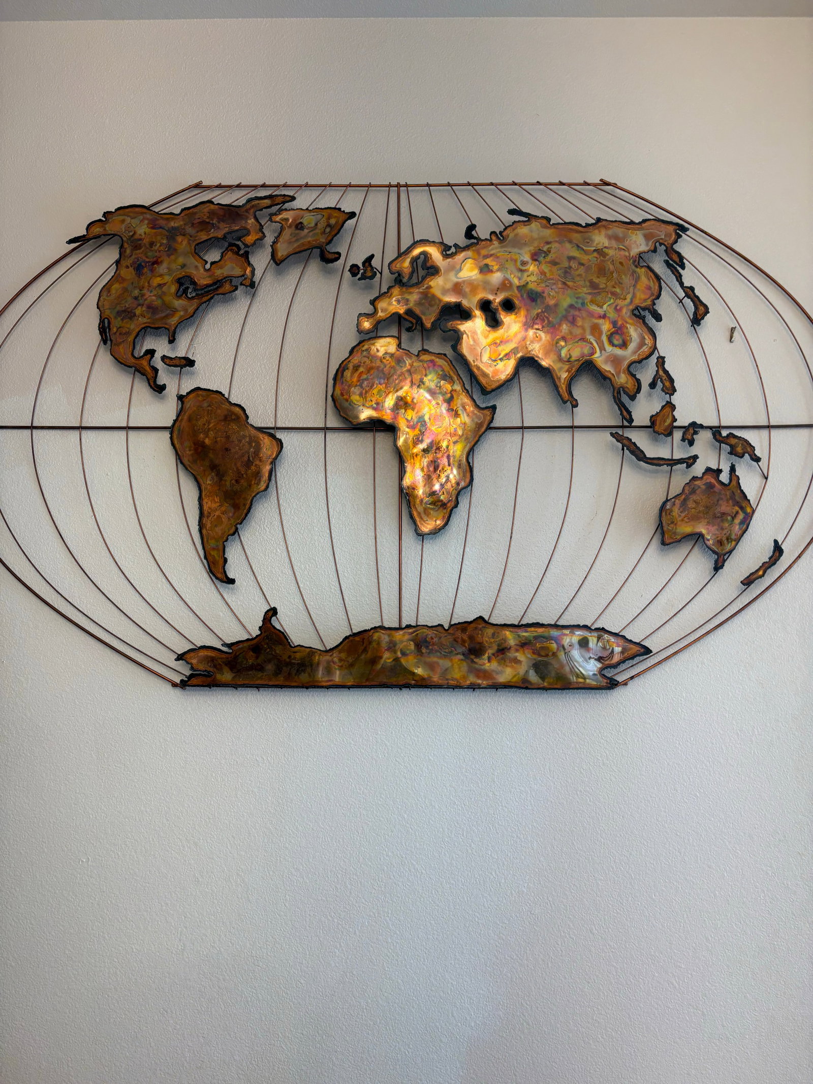 Mercator Vintage Brass Wall Map - 4