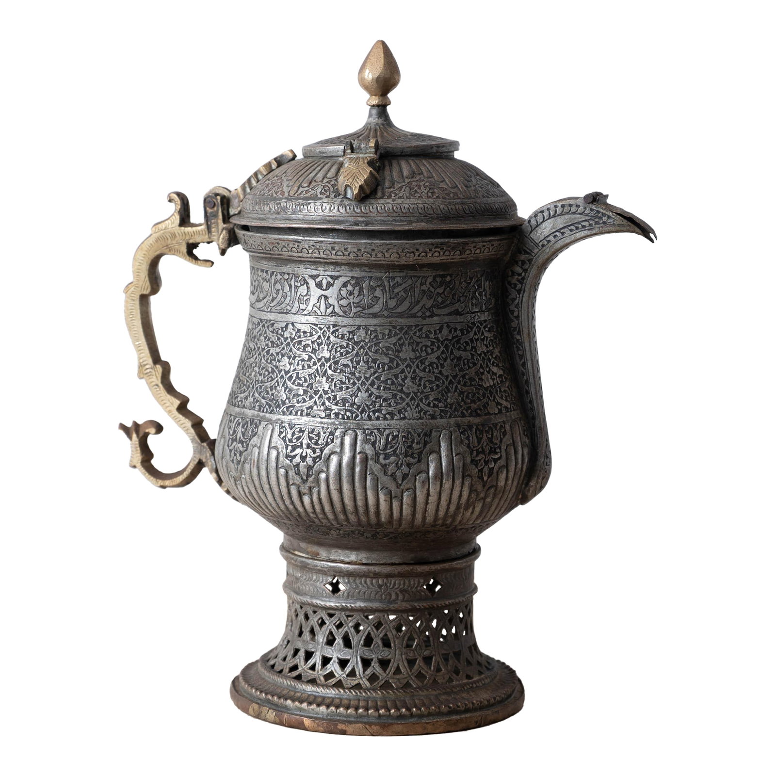 Islamic Tinned-Copper Coffee Pot With Brass Handle, c.1880 (1 of 15)