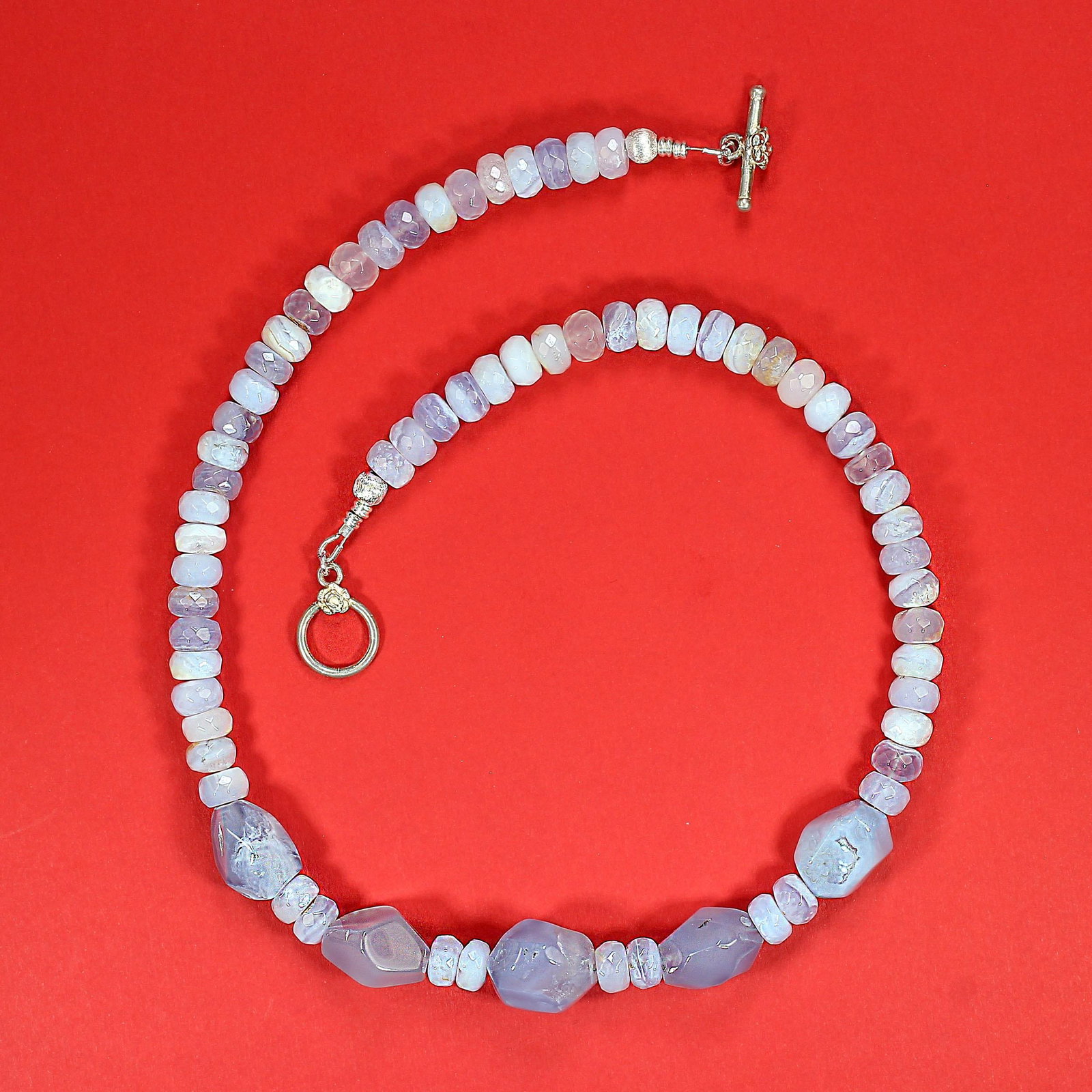 Ajd 17 Inch Blue Lace Agate Necklace - 3