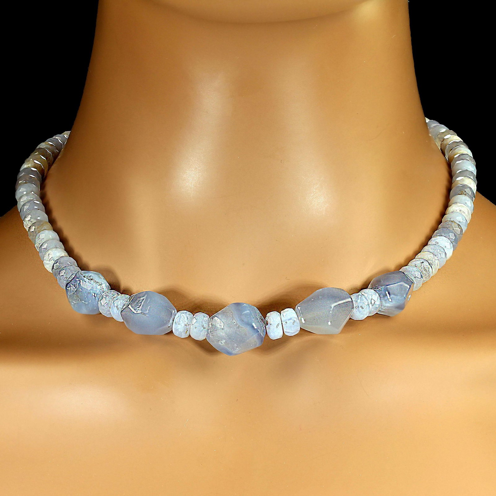 Ajd 17 Inch Blue Lace Agate Necklace - 4