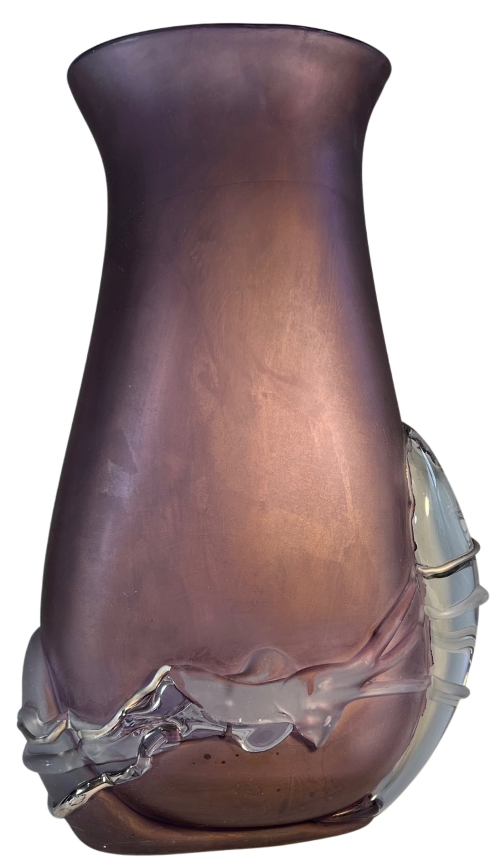Art Glass Purple Vase Signed by Ion Tamaian - 12