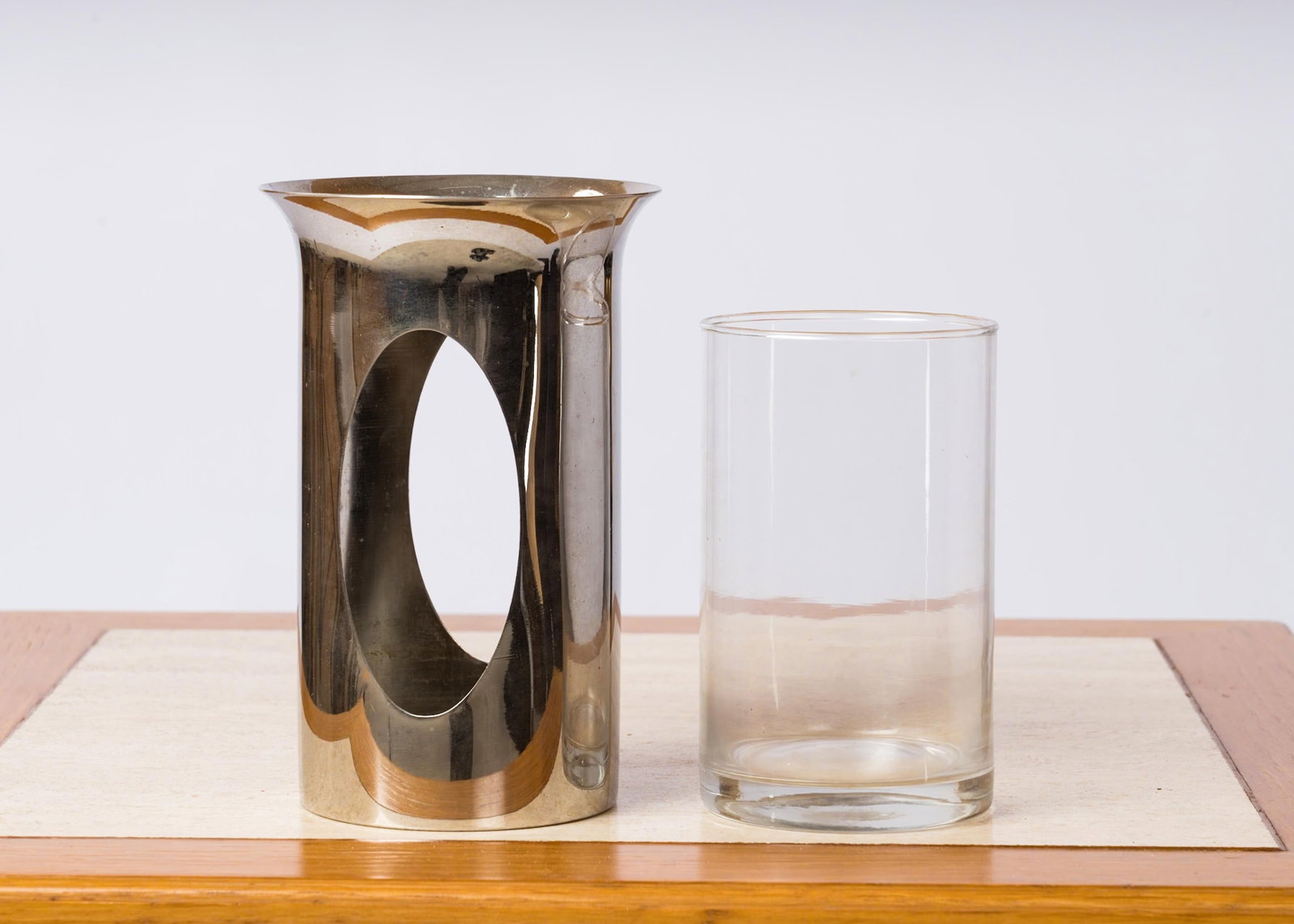 Philippe Barbier Chrome-Plated Brass & Glass Photophore Candleholder or Vase - 9