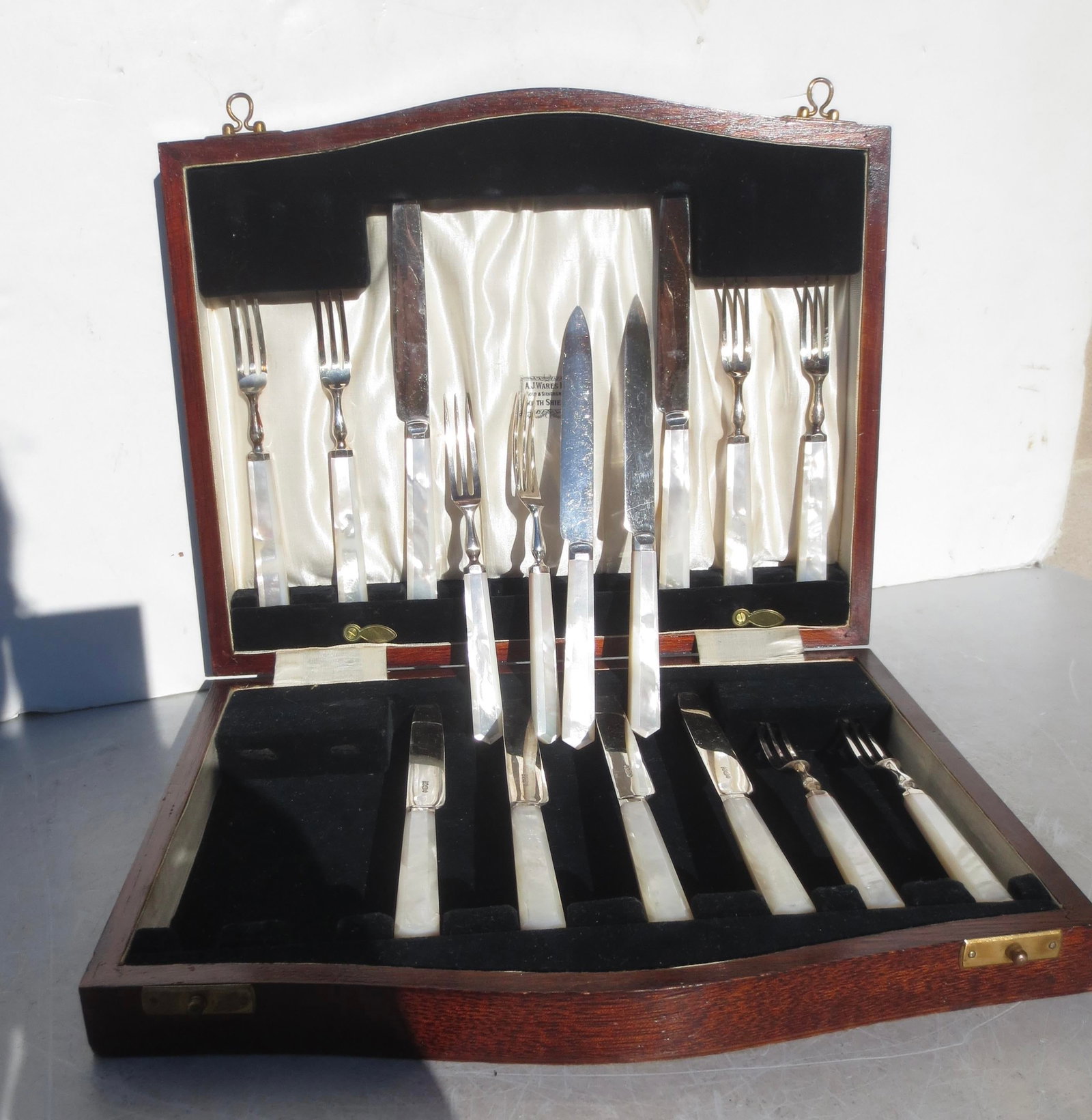 Vintage Mother of Pearl Boxed Serving Set - 5