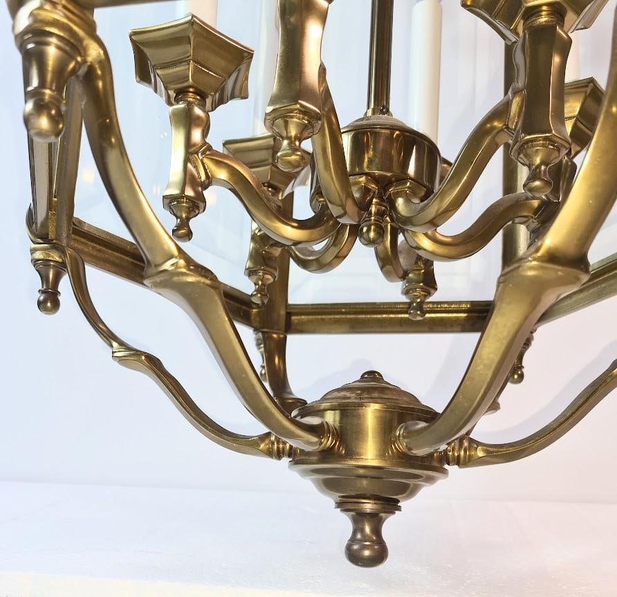 Very Large Old Regency Brass Lantern Early 1900 English - 11