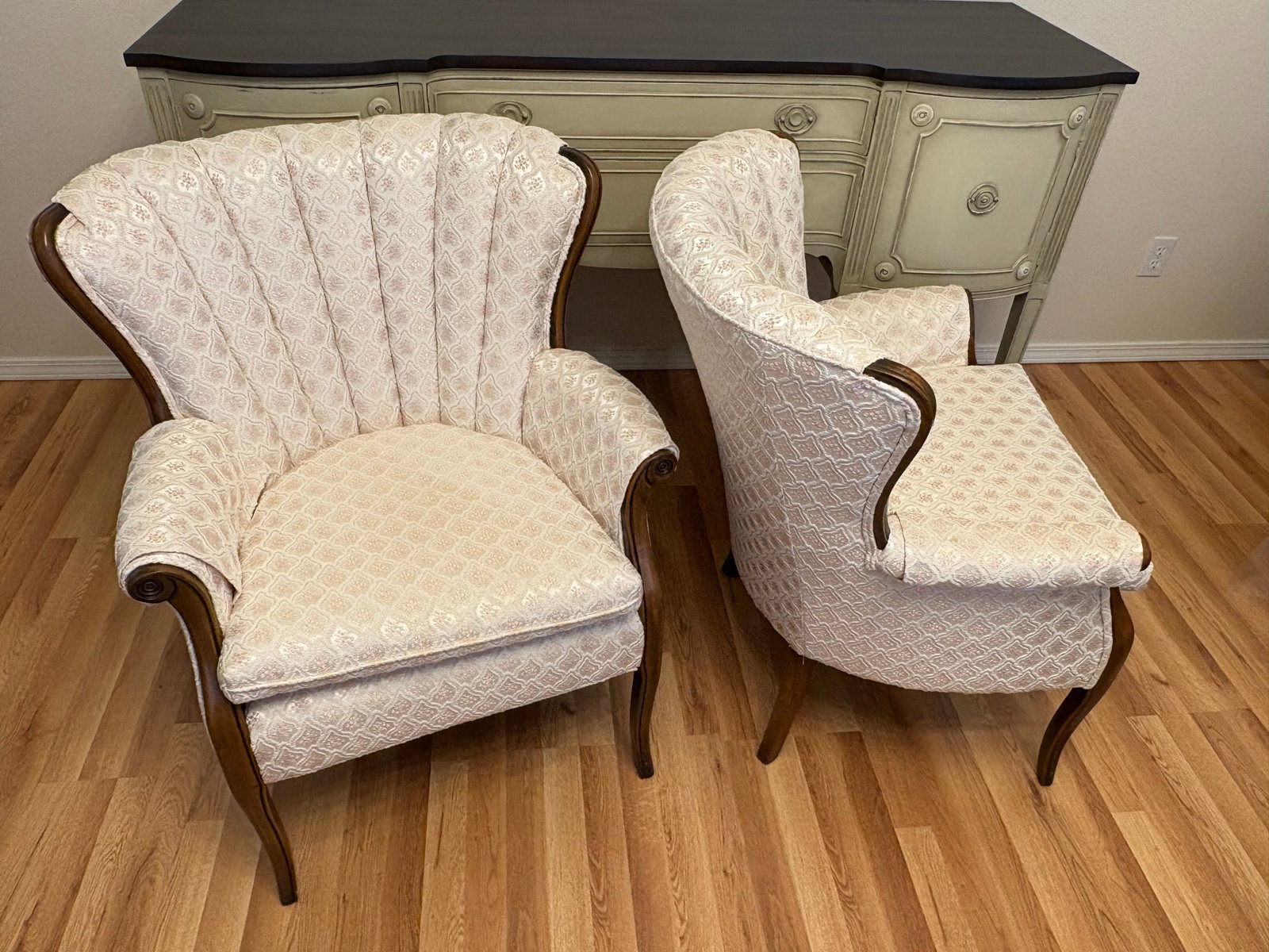 1940s French Louis XV Upholtersed Lounge Chairs - A Pair - 2