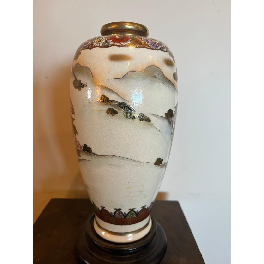 Antique Japanese Satsuma Vase Meiji Koshida Signed Shimazu Crest Pagoda 10" - 5