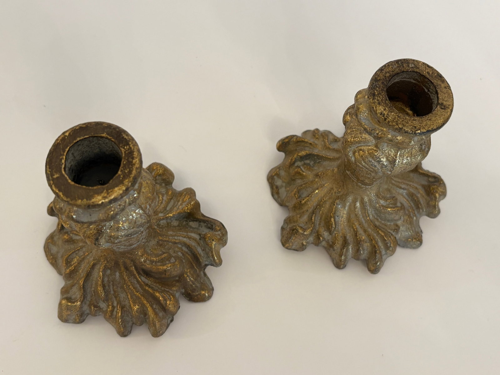Heavy Brass French Rococo Candle Holders, Circa 1910-1915 - 2