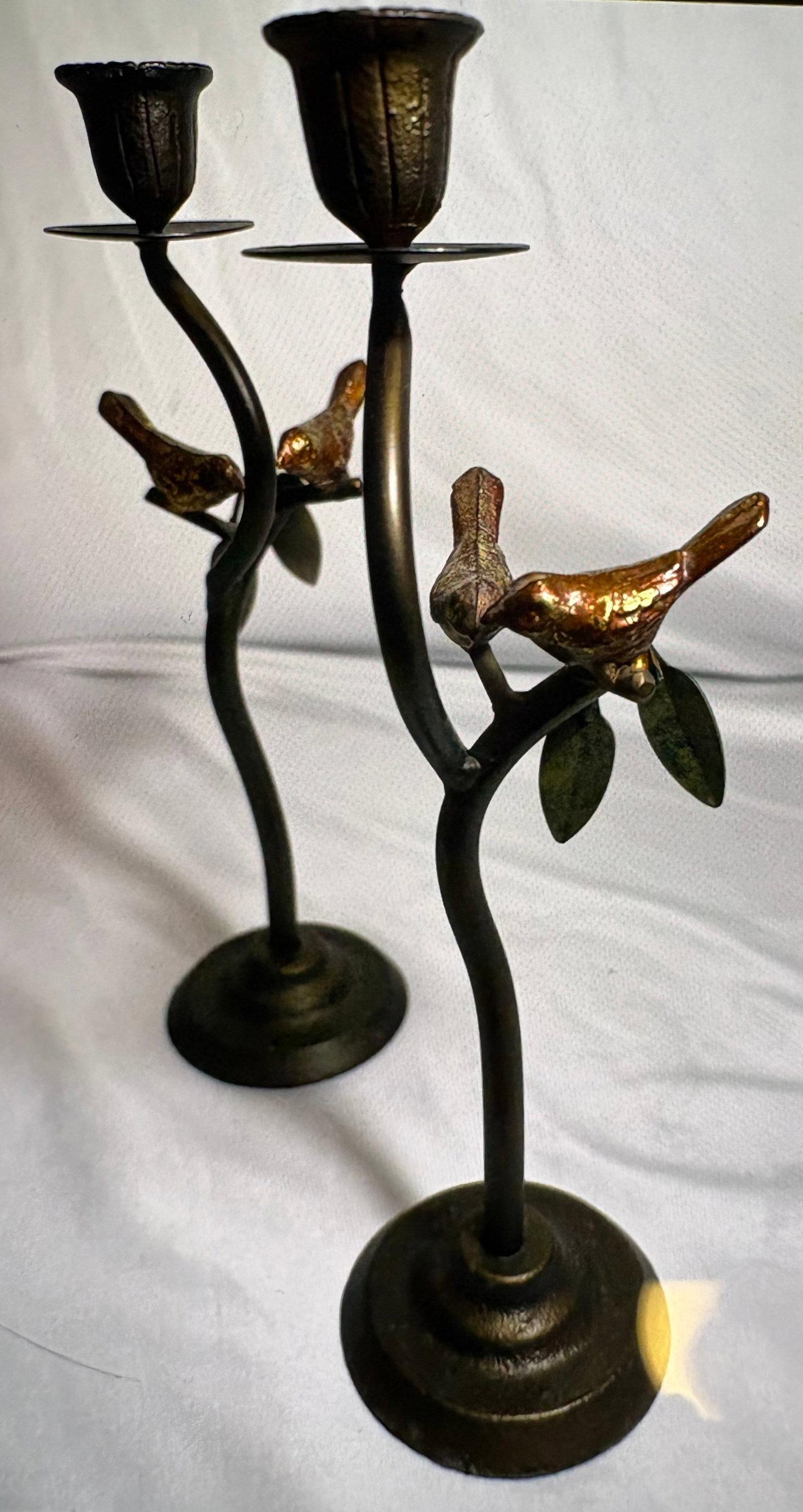 Jere Style Vintage Cast Iron Candle Holders - A Pair - 2