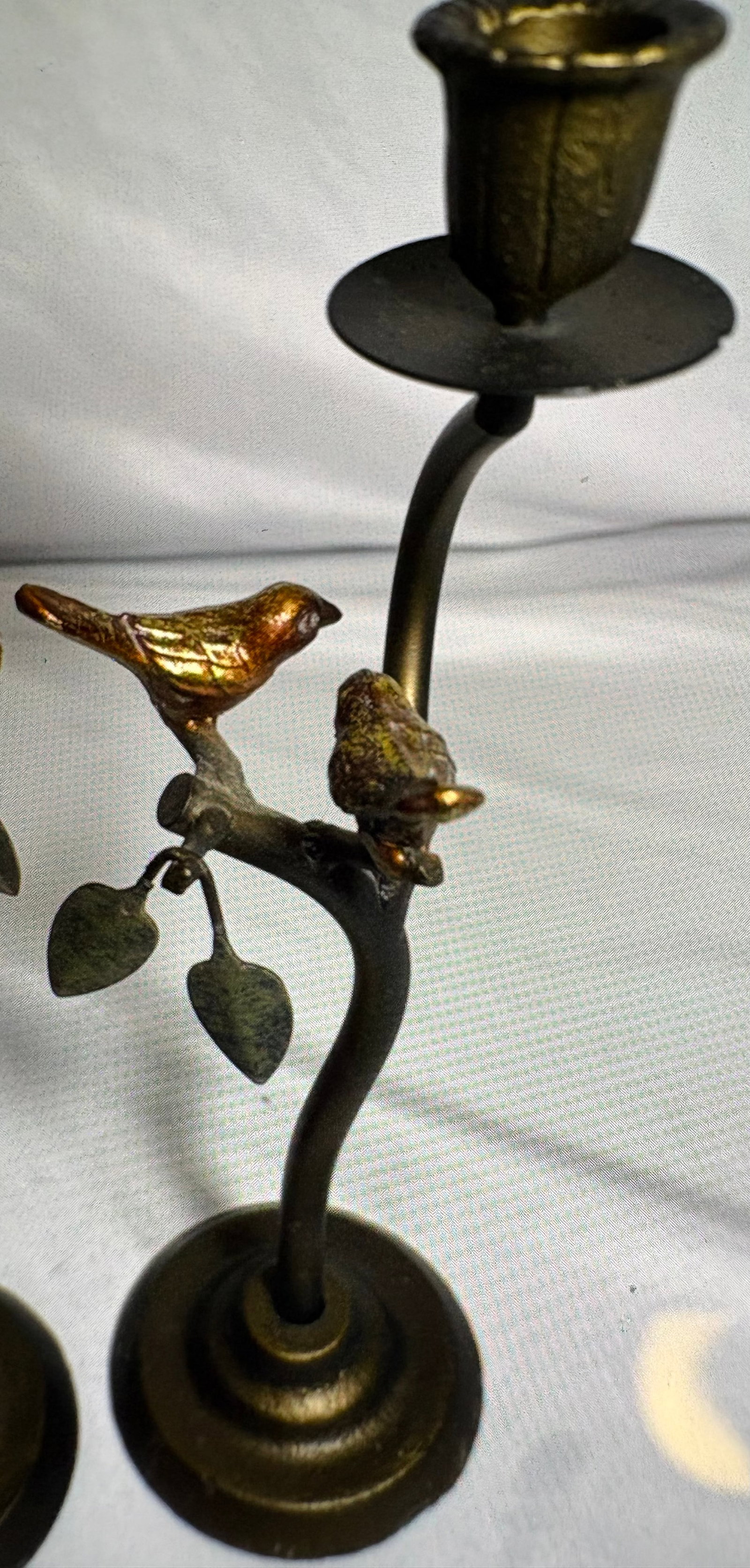 Jere Style Vintage Cast Iron Candle Holders - A Pair - 4