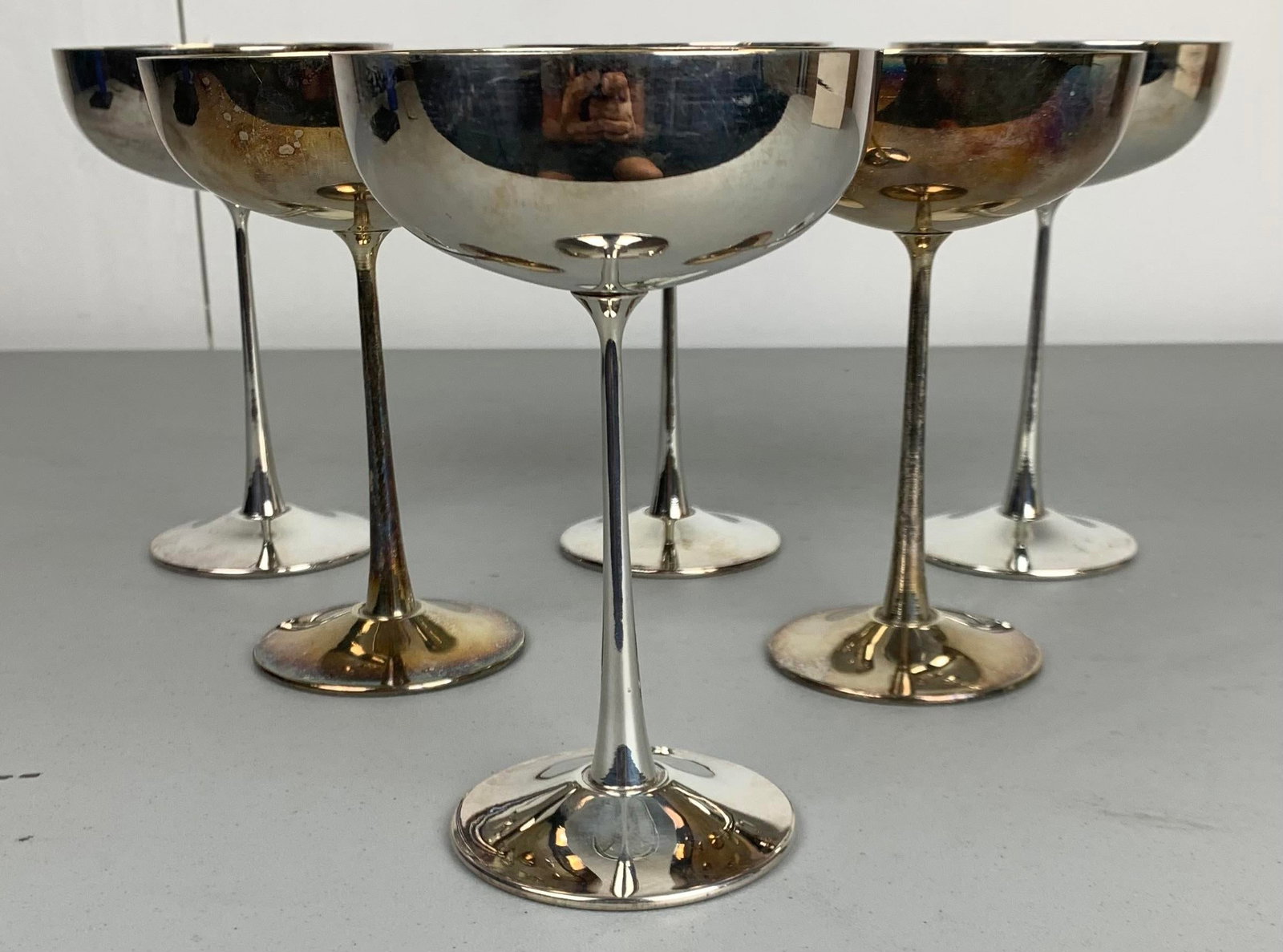 Vintage De Uberti Silver Plated Champagne Coupes - Set of 6 - 2