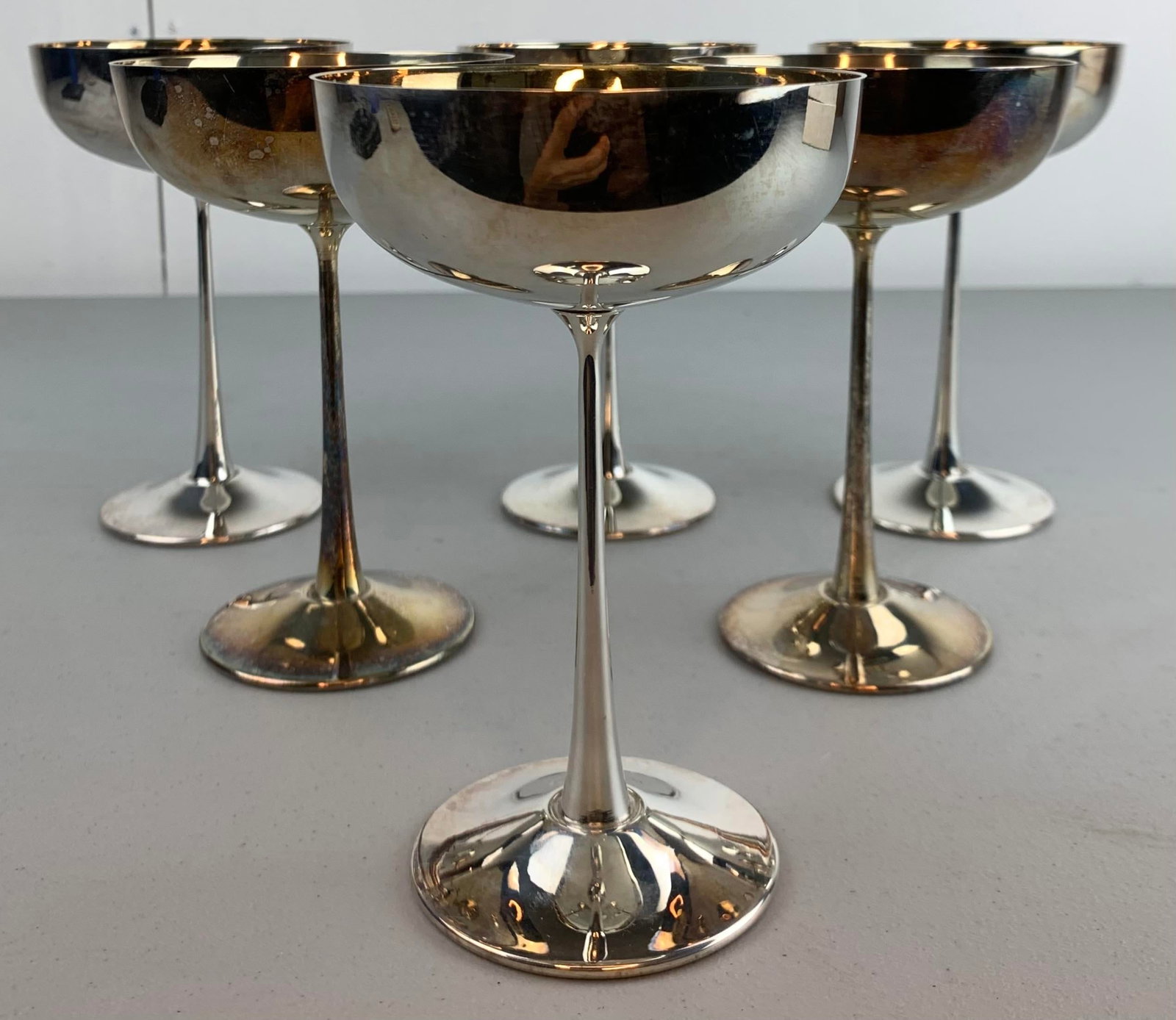 Vintage De Uberti Silver Plated Champagne Coupes - Set of 6 - 4