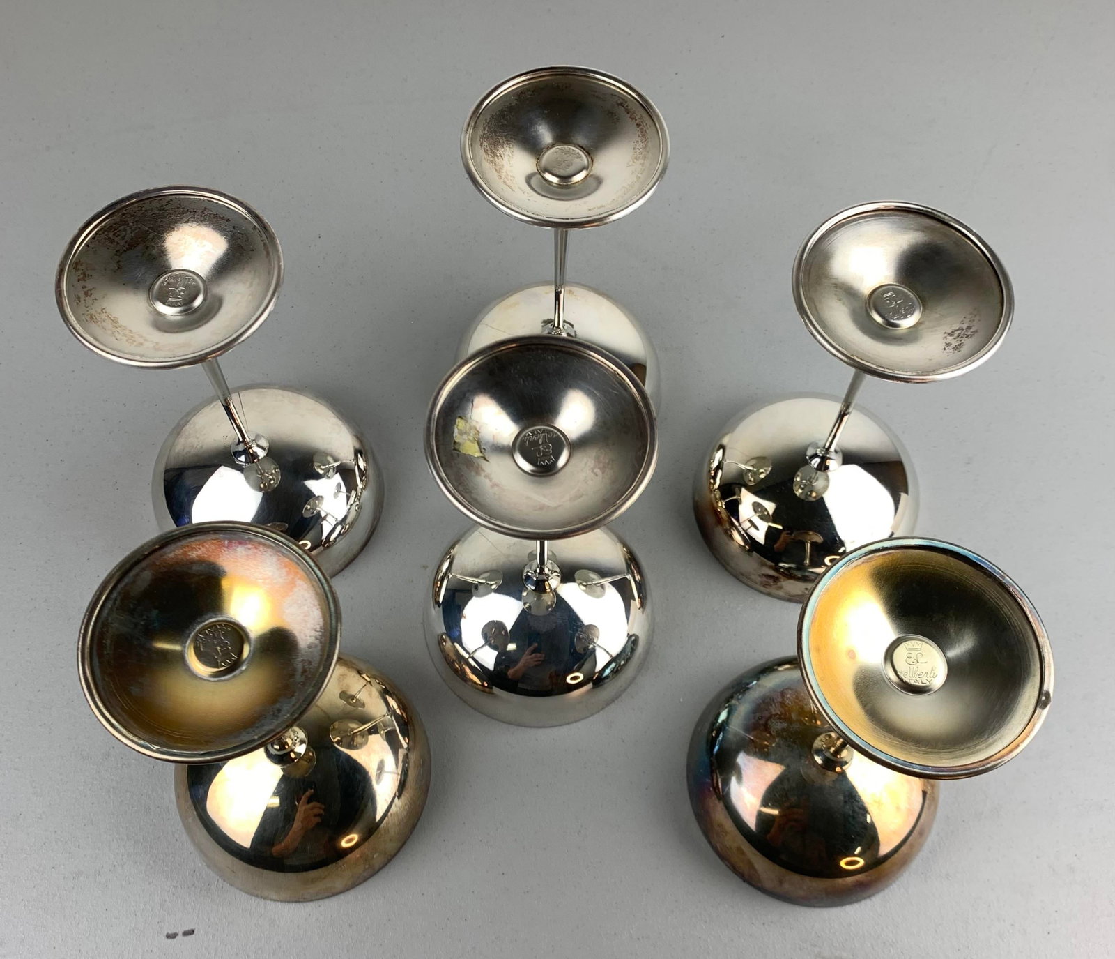 Vintage De Uberti Silver Plated Champagne Coupes - Set of 6 - 7
