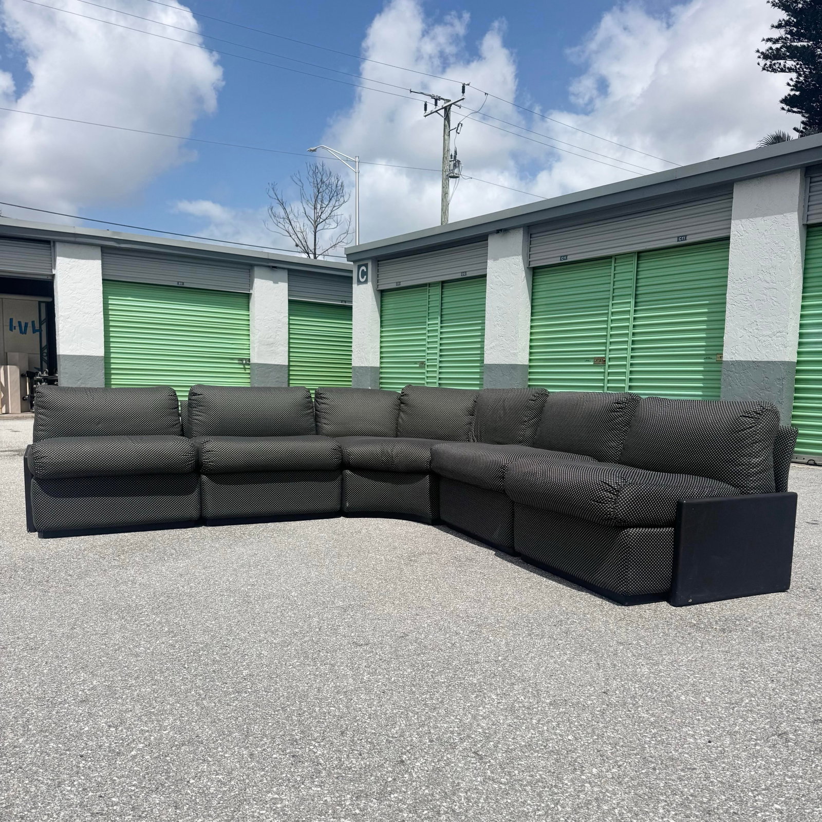 Postmodern Black on Black Modular Sectional Sofa - 5 Pieces - 2