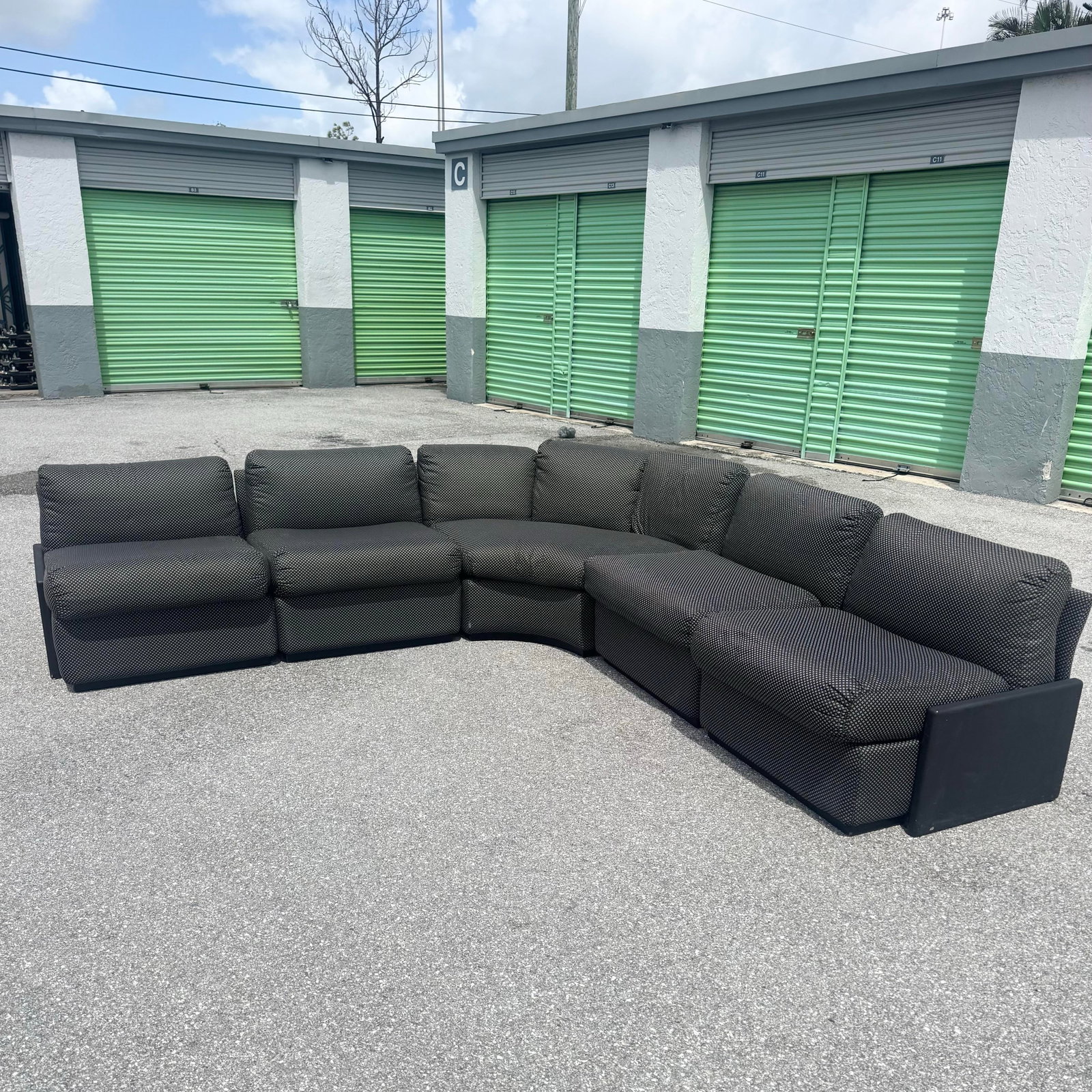 Postmodern Black on Black Modular Sectional Sofa - 5 Pieces - 3