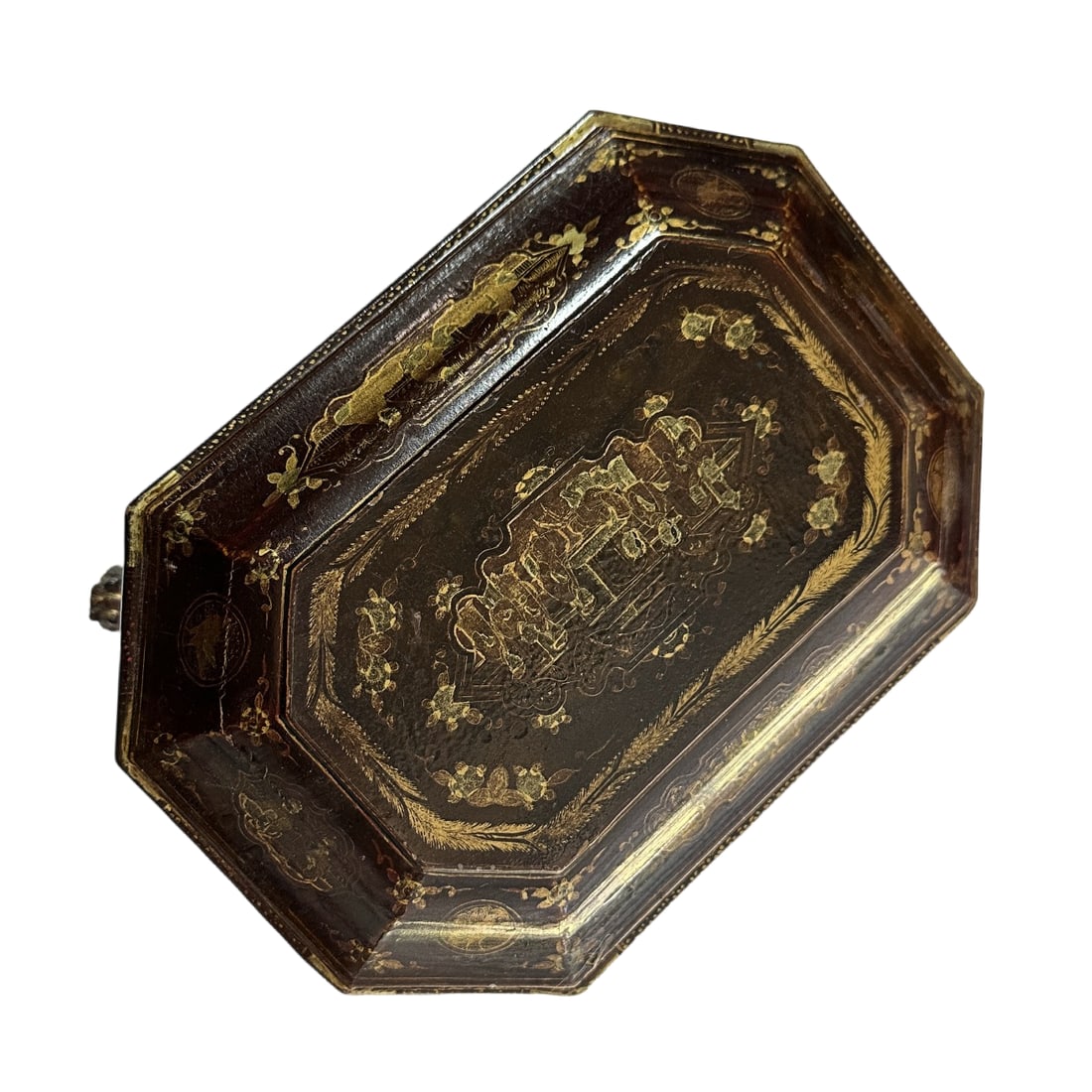 Antique Louis XV Chinese Gilt Lacquerware Tea Caddy Box W/Carved Dragon Feet - 8