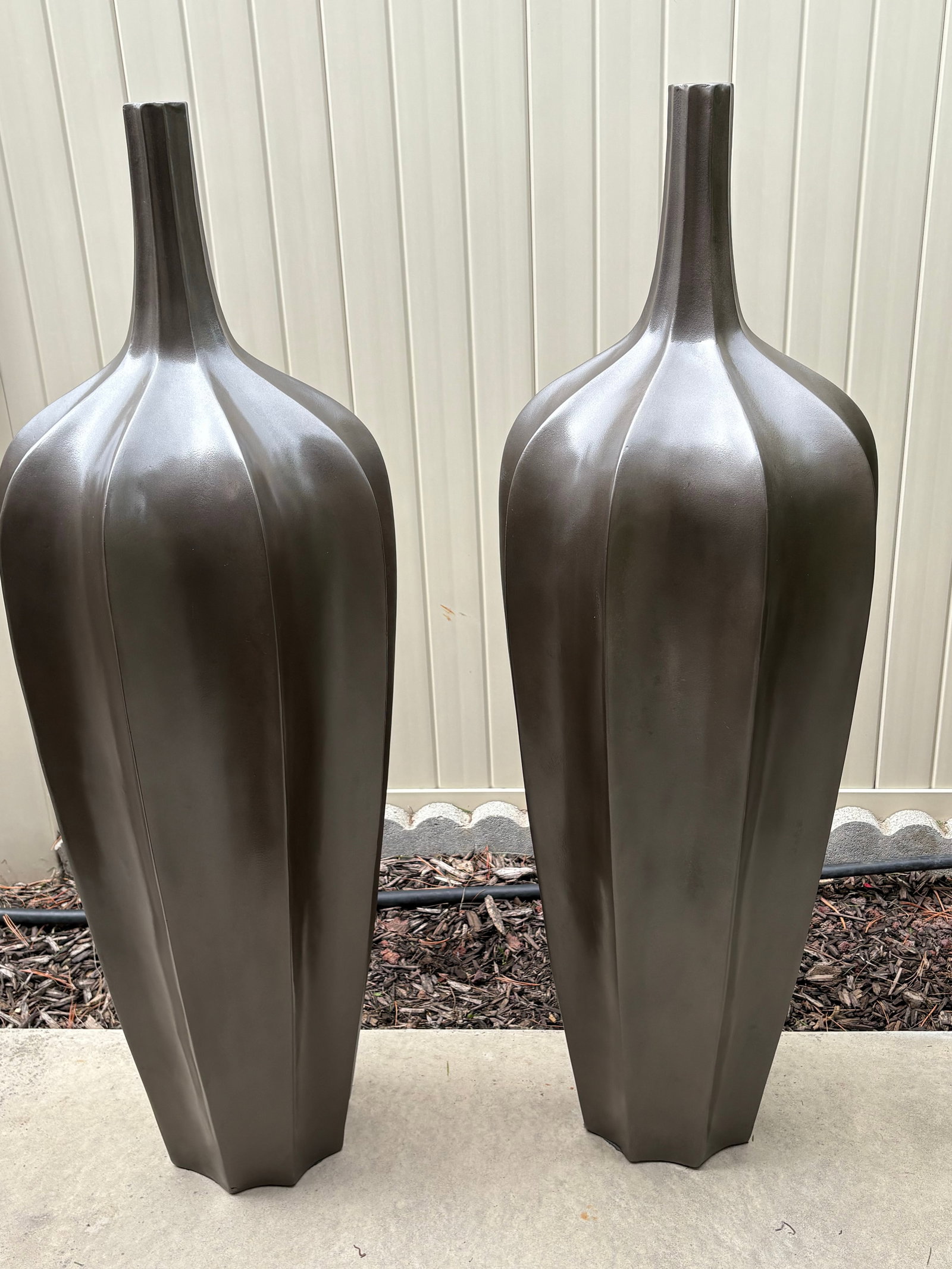 Vintage Bronzed Large Accolade Floor Vases - 5