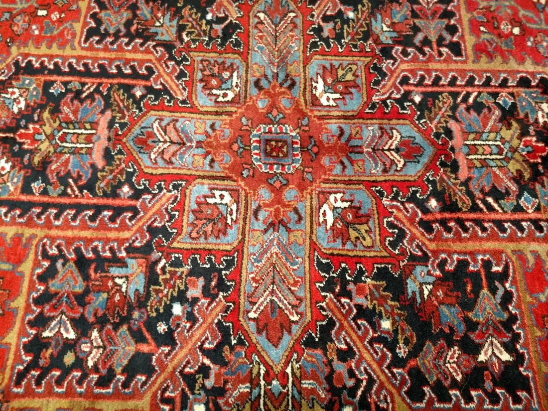 Antique Oversize Heriz Rug, Wool With Vegetable Dyes, Nw Persia, 1920s - 6