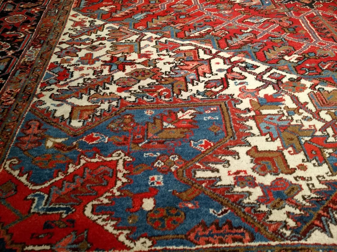 Antique Oversize Heriz Rug, Wool With Vegetable Dyes, Nw Persia, 1920s - 9