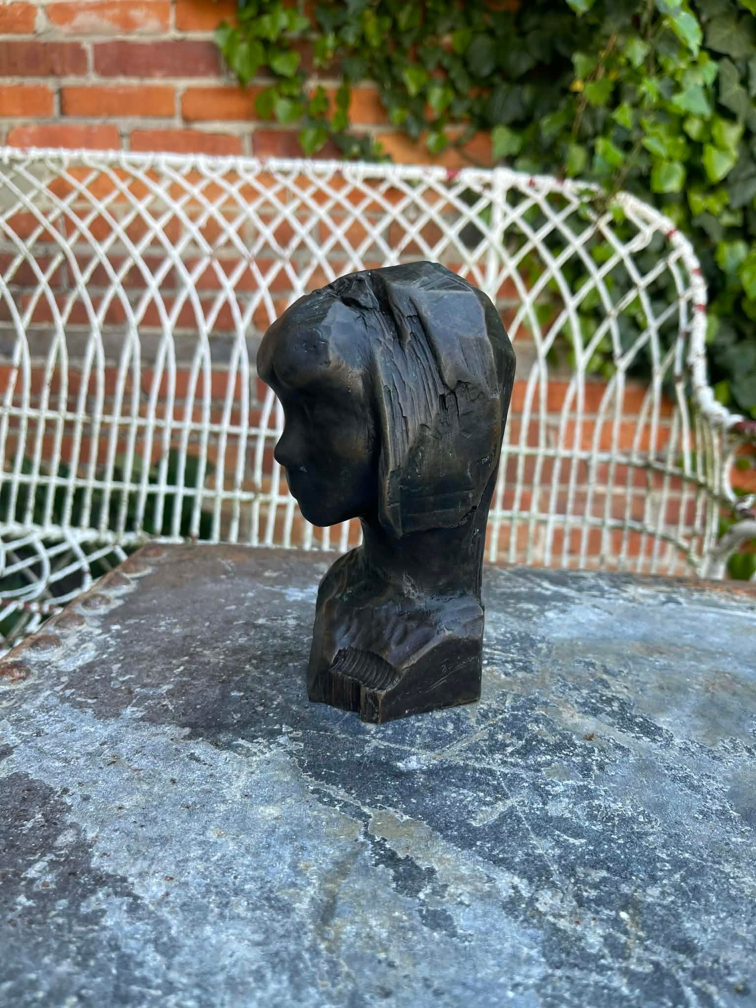 Mid 20th Century Bronze Sculpture "Taos Beauty" by Nicolai Fechin – Native American Portrait - 6