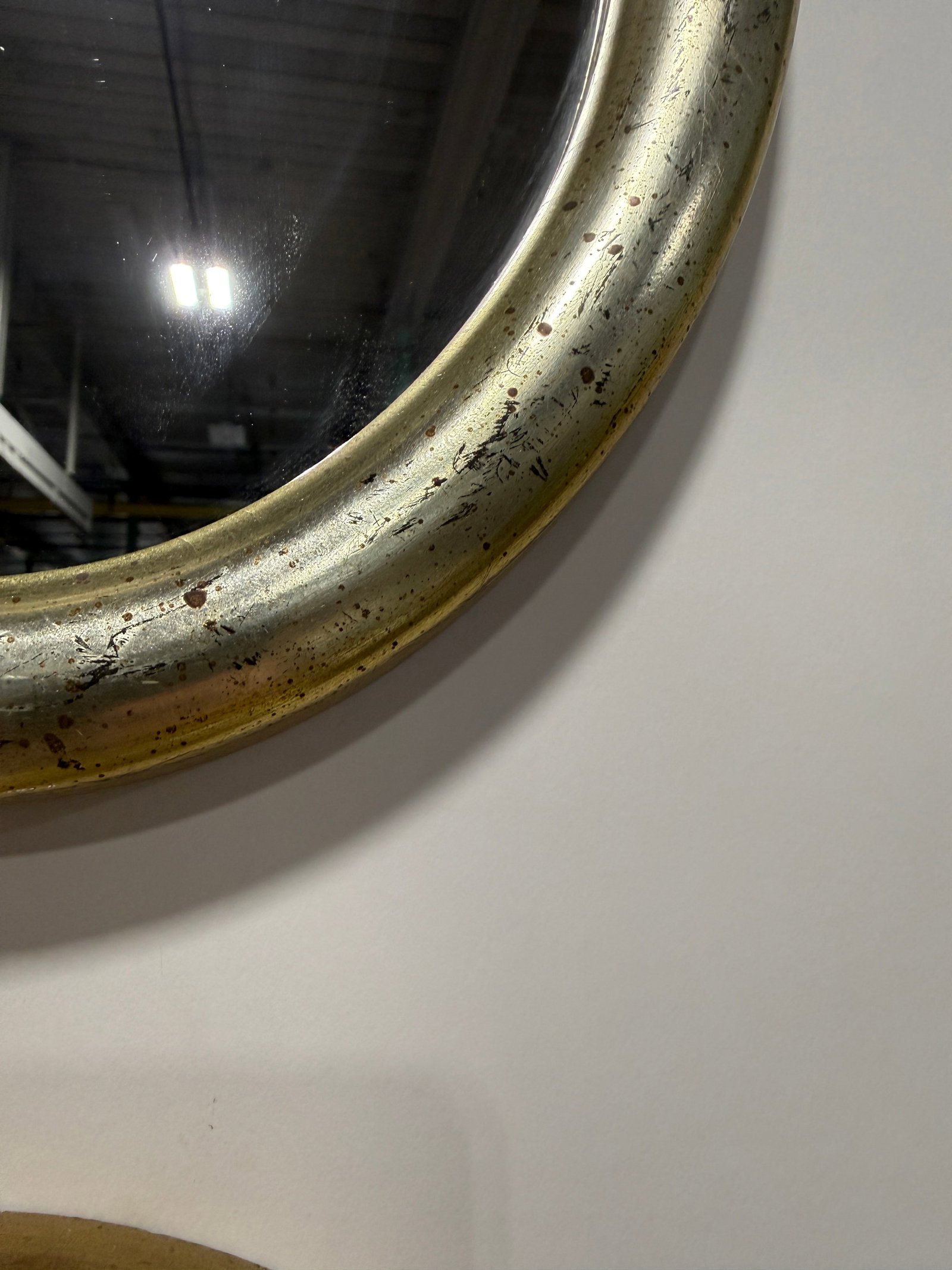 Pair, Borghese Italian Oval Silver Giltwood Wall Mirrors, 20th C. - 2
