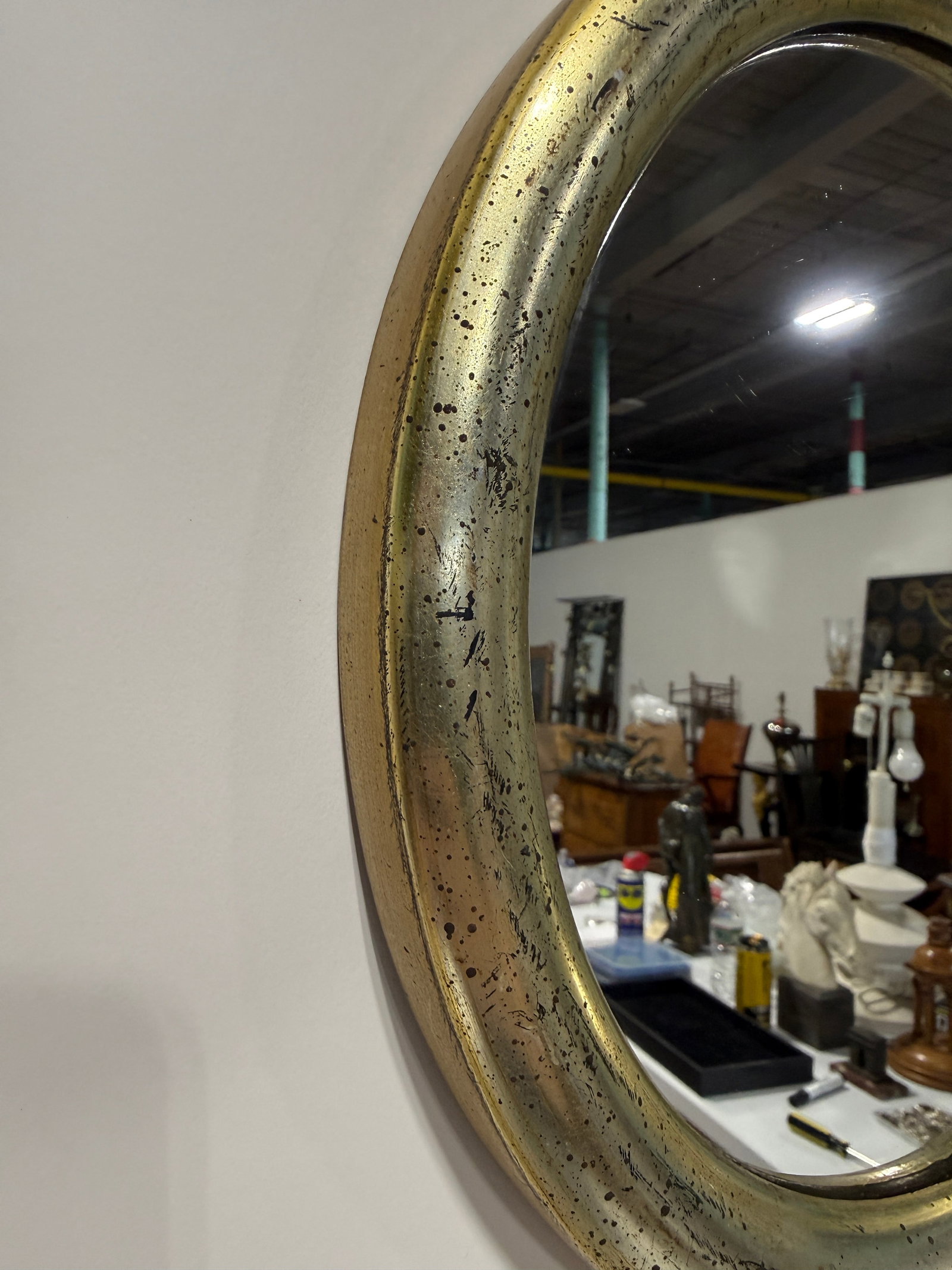 Pair, Borghese Italian Oval Silver Giltwood Wall Mirrors, 20th C. - 3