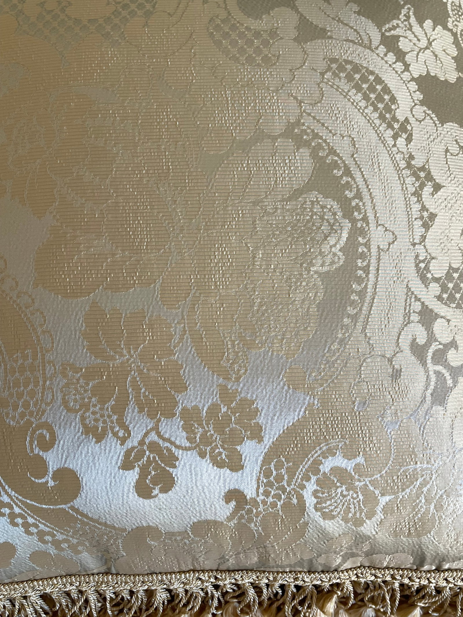 Vintage Italian Fortuny Silk Feather Down Pillows Pair - 3