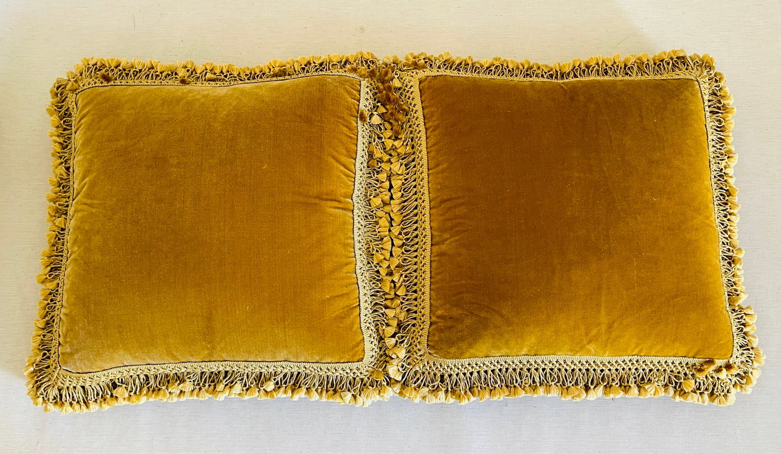 Vintage Italian Fortuny Silk Feather Down Pillows Pair - 6